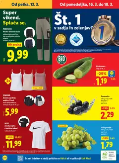 Lidl katalog akcije – veljaven od 12.03.2026 | Stran: 60 | Izdelki: Grozdje, Kos, Hlace, Pas