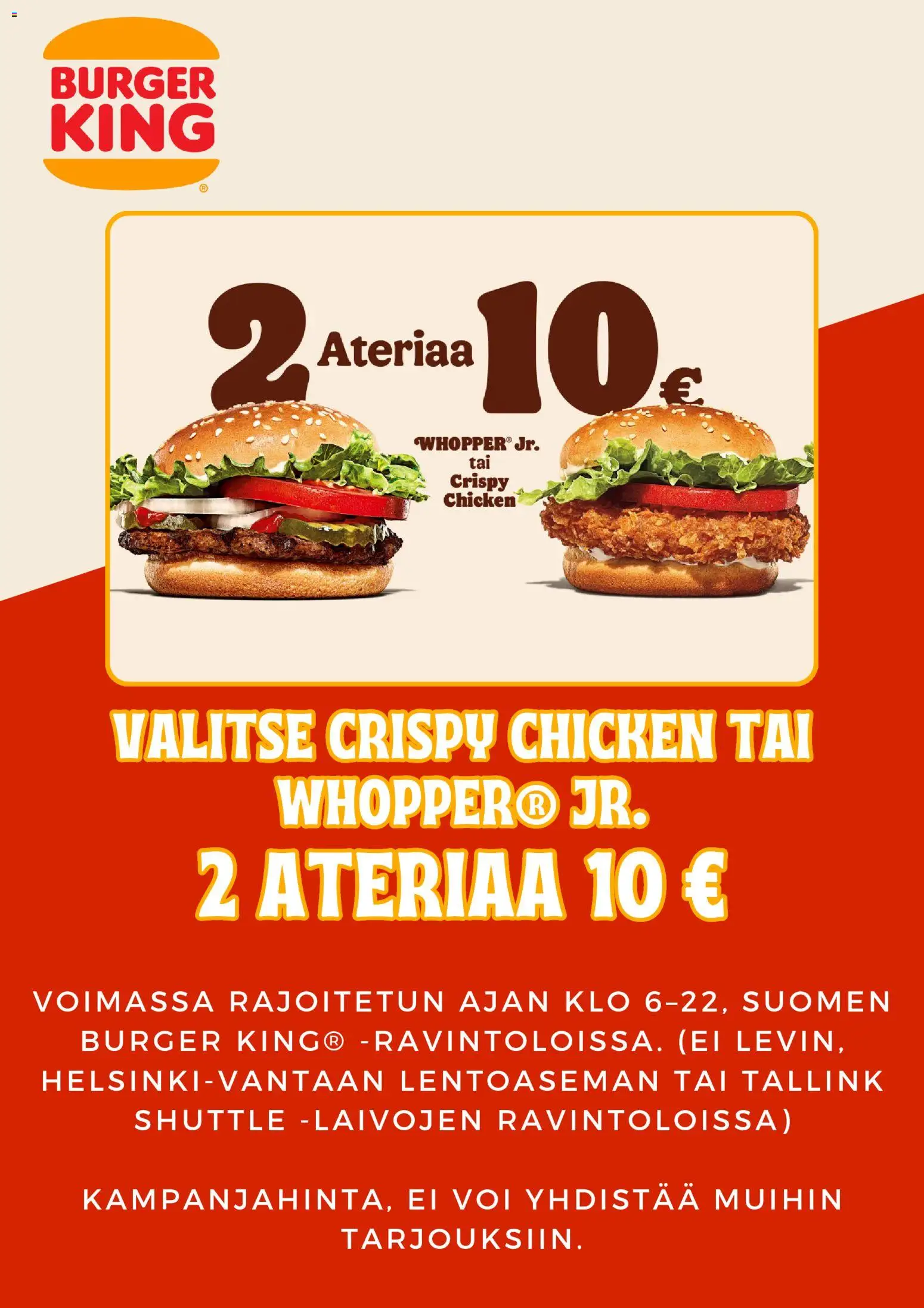 🛍️ Burger King tarjoukset alkaen 03/03/2026 » Katso huipputarjoukset ja säästä jo tänään! 💰 | Finland