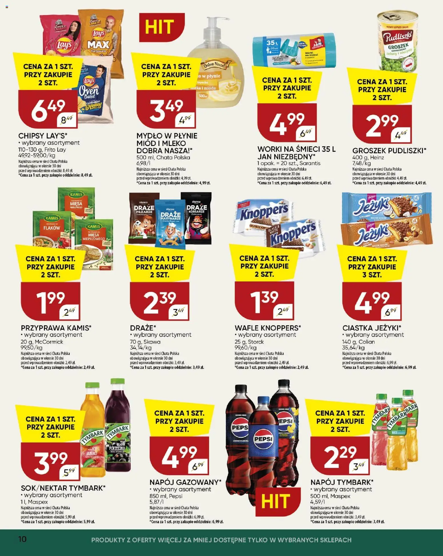 Chata Polska gazetka od 12.03.2026 | Strona: 10 | Produkty: Miód, Lays, Mleko, Ciastka