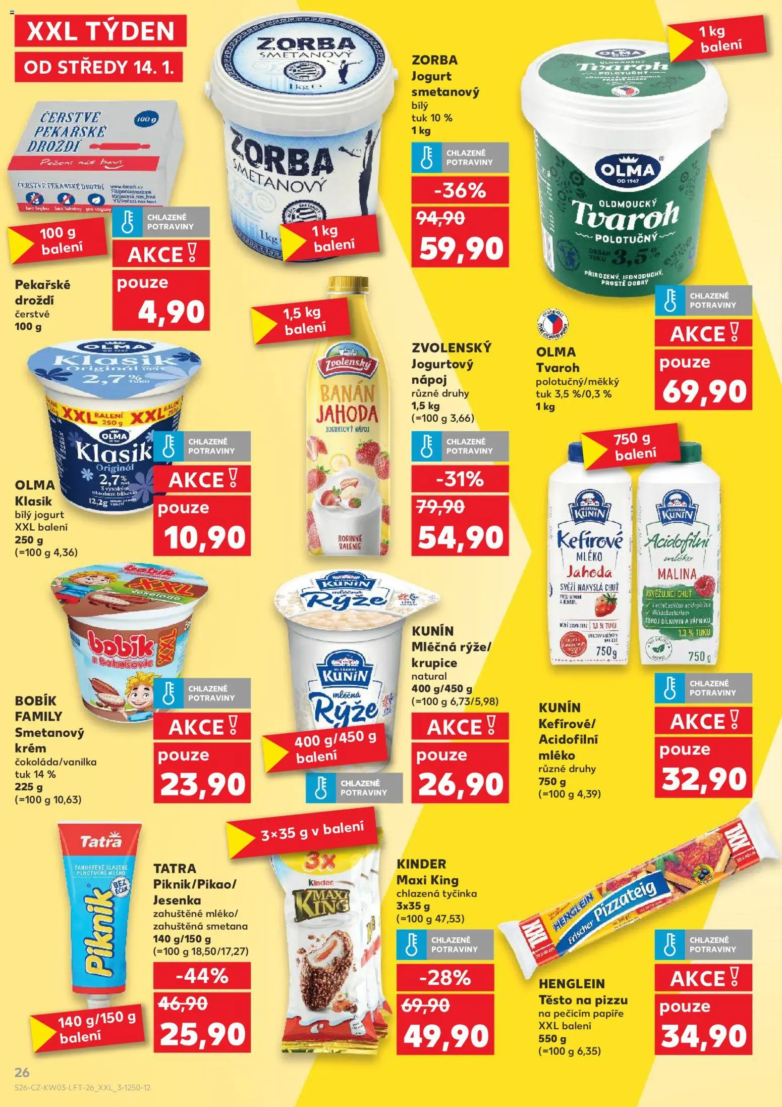 Kaufland leták - Chomutov od 14.01.2026 | Strana: 26 | Produkty: Kefír, Jogurt, Potraviny, Cottage