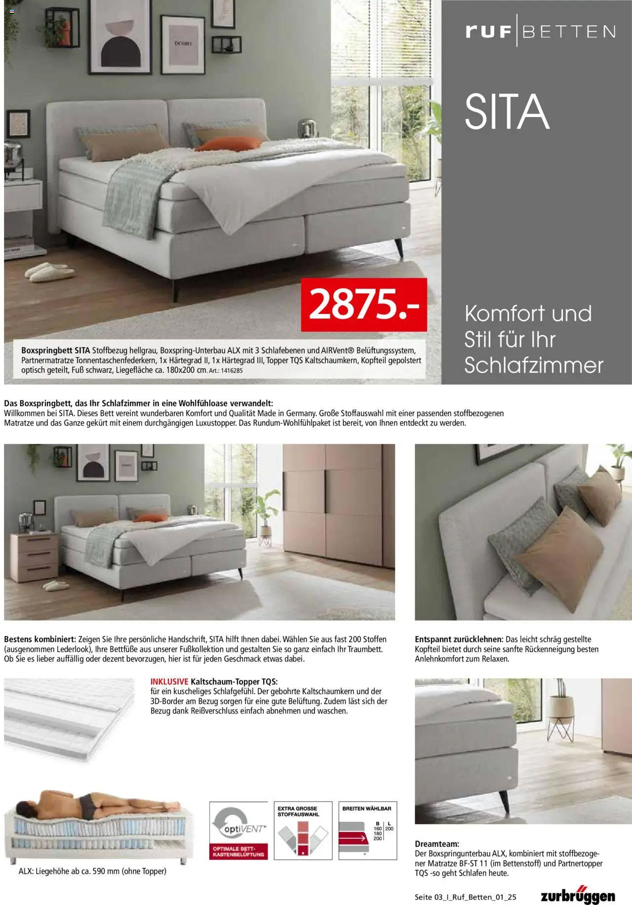 Zurbrüggen - Ruf Betten Spezial – gültig ab 28.05.2025 | Seite: 3 | Produkte: Bett, Matratze, Boxspringbett, Topper