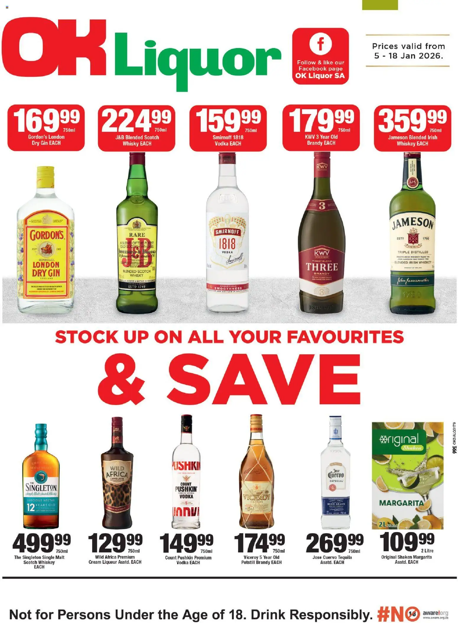 New OK Foods catalogue – valid from 05.01.2026 | Page: 1 | Products: Cream, Vodka, Whiskey, Stock