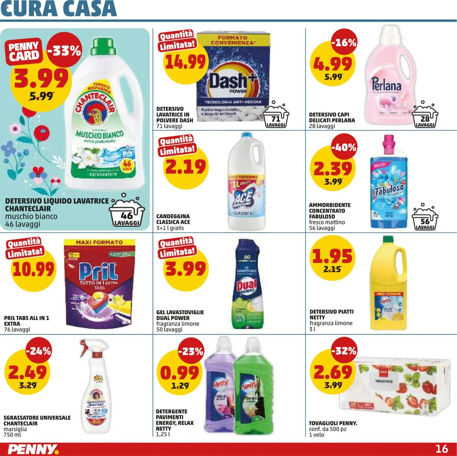 Volantino PENNY del 26.03.2026 | Pagina: 16 | Prodotti: Ammorbidente, Candeggina, Sgrassatore, Lavastoviglie