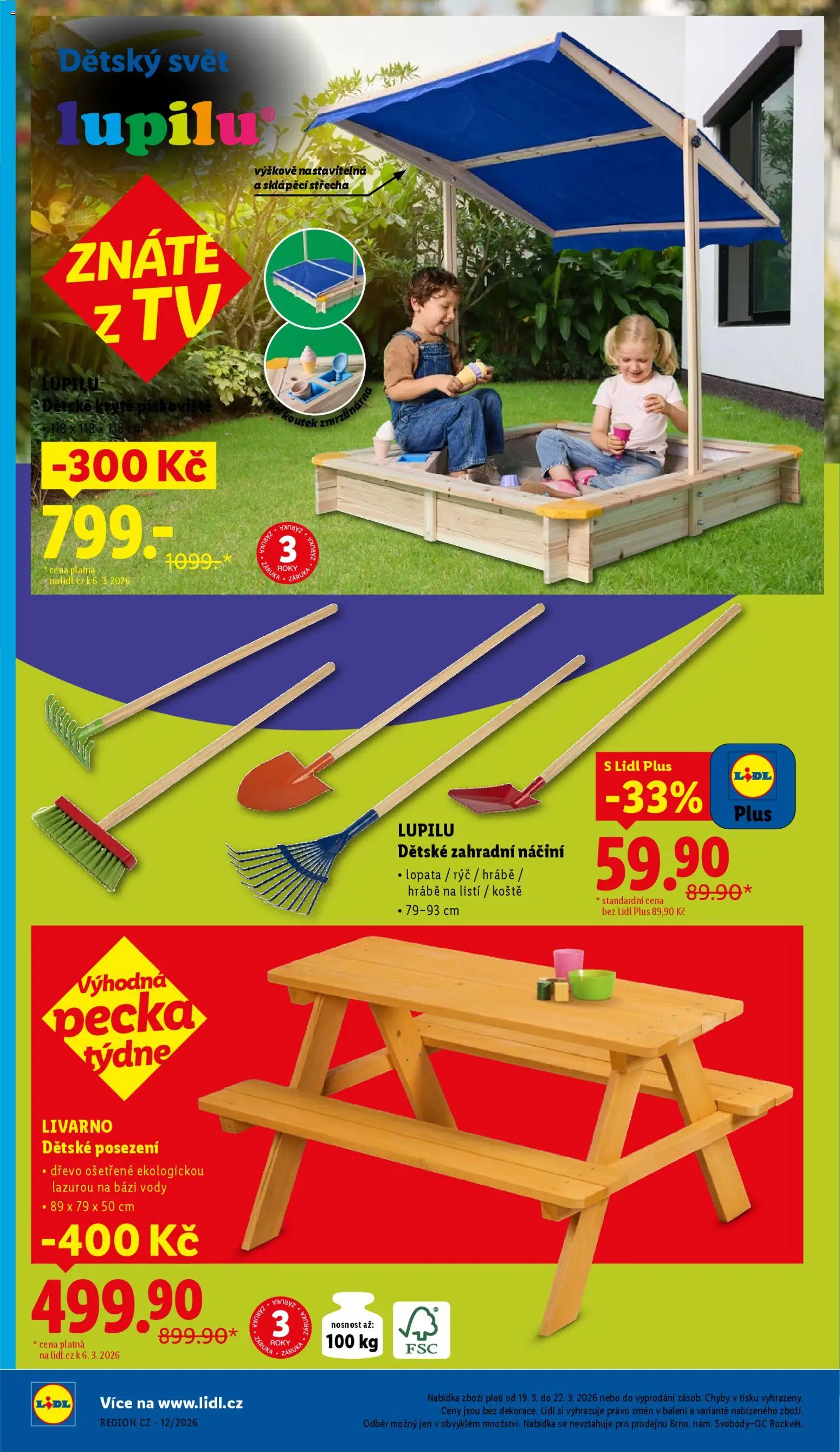 Lidl leták - Spotřební zboží od 19.03.2026 | Strana: 18 | Produkty: Tv, Lopata, Pískoviště, Hrábě