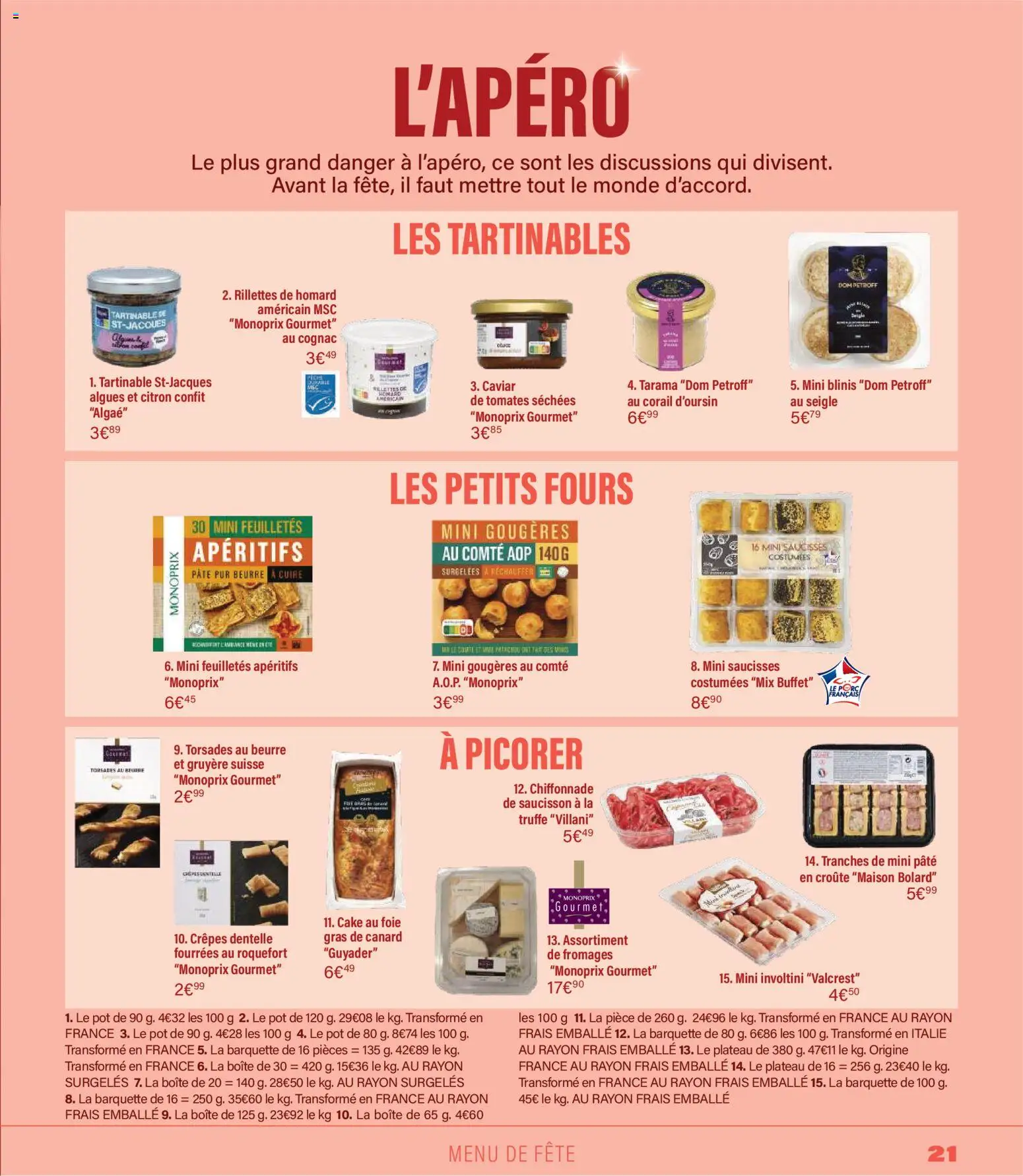 {H1} | Page: 21 | Produits: Plateau, Caviar, Blinis, Beurre