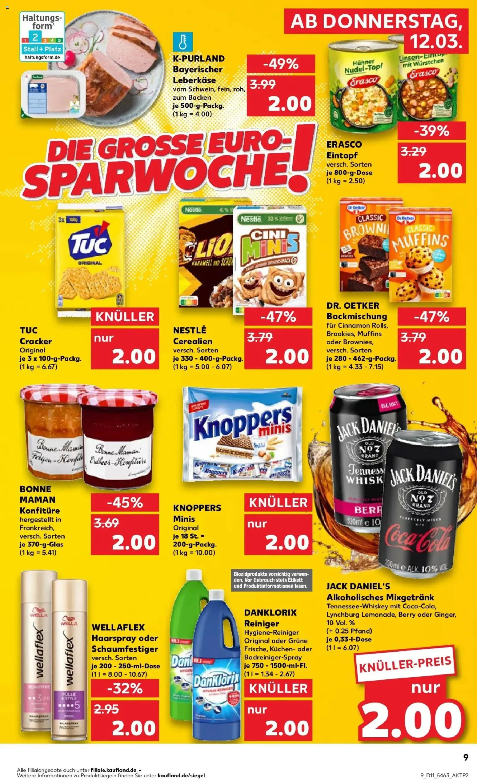 Kaufland Prospekt Schwentinental	 – gültig ab 09.03.2026 | Seite: 21 | Produkte: Haarspray, Kuchen, Bonne maman, Leberkase