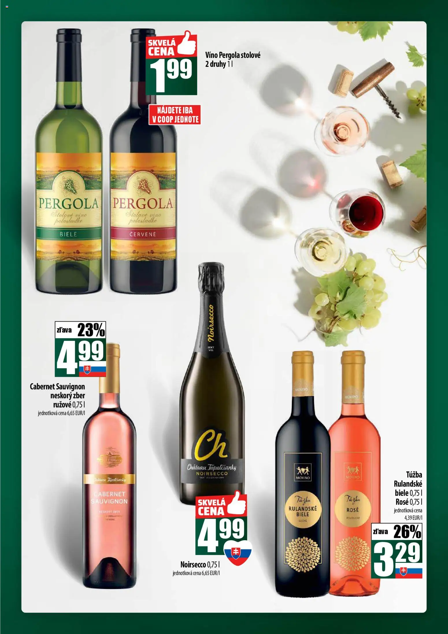 Nové COOP Jednota akcie – leták je platný od 23.10.2025 | Strana: 57 | Produkty: Pergola, Víno