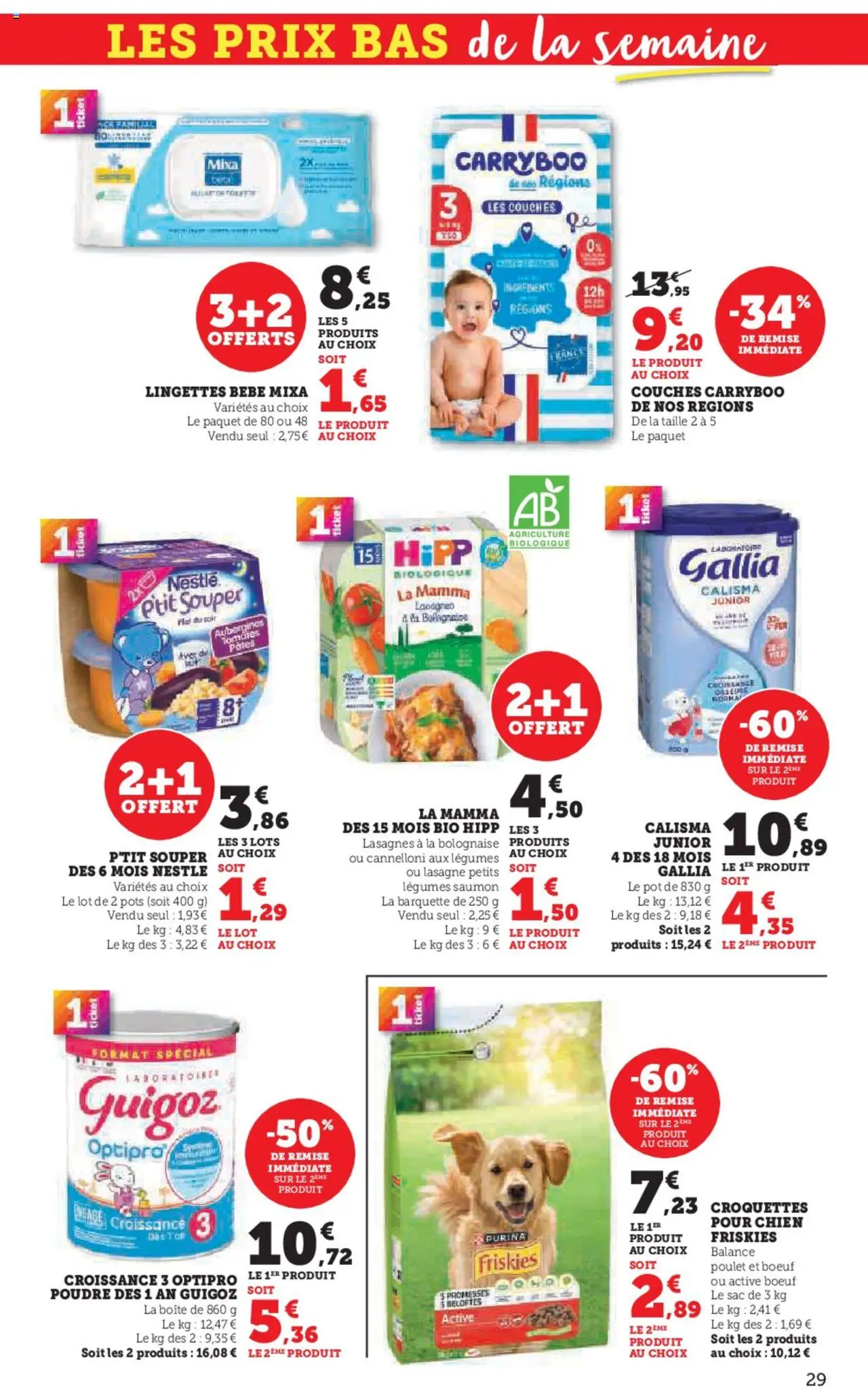 {H1} | Page: 29 | Produits: Couches, Sac, Lasagnes, Saumon