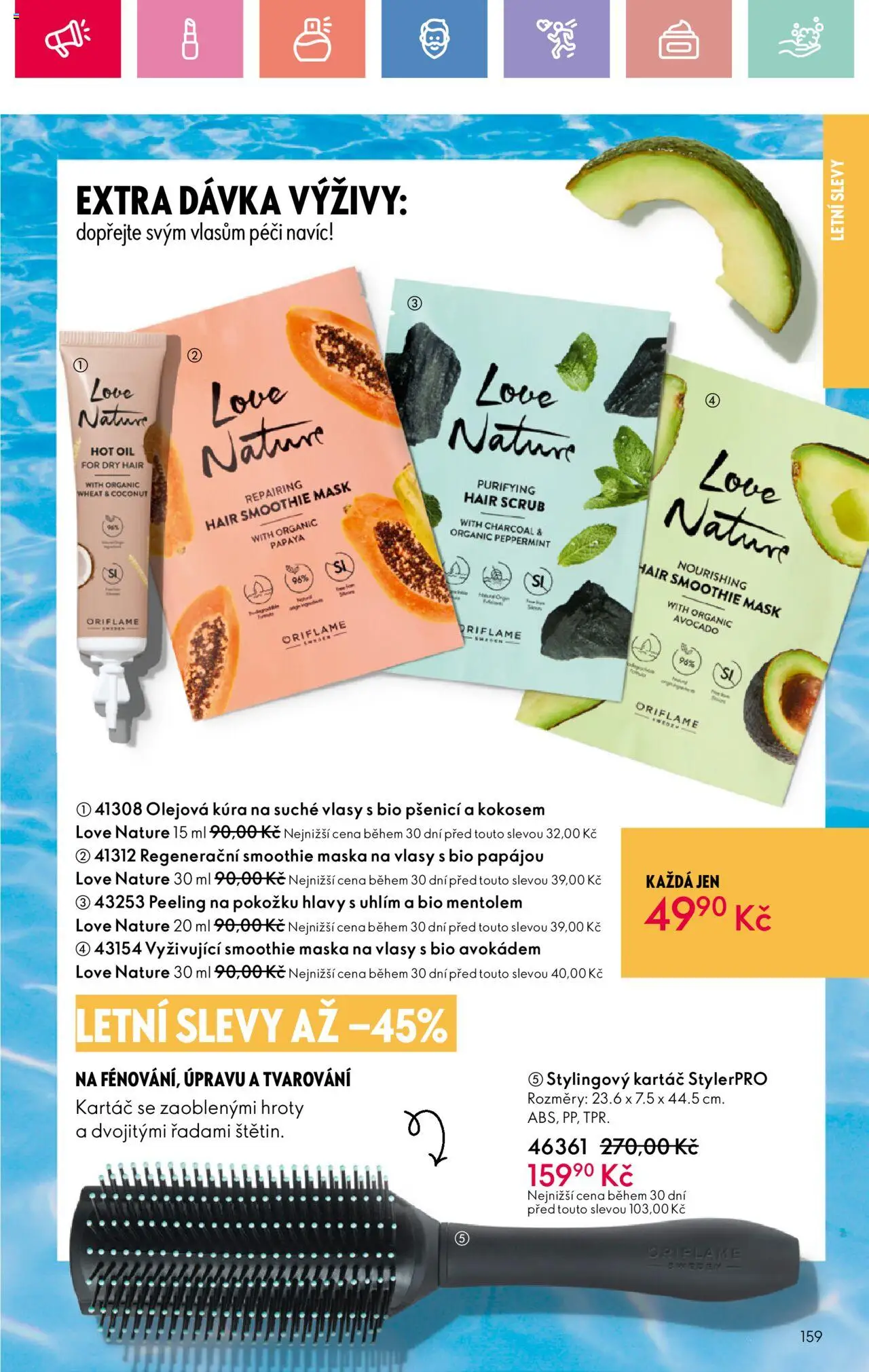 Oriflame katalog č.08/2025 od 25.05.2025 | Strana: 159 | Produkty: Maska na vlasy, Kartáč, Maska, Peeling