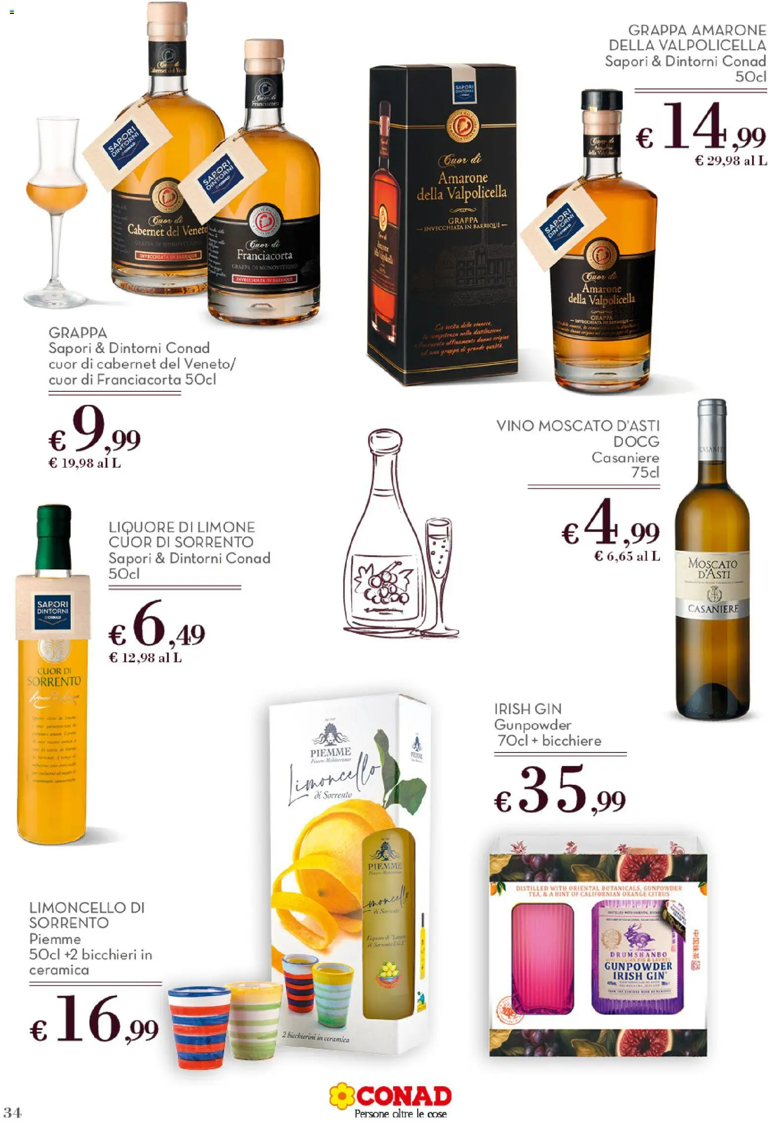 Volantino Conad del 01.12.2025 | Pagina: 34 | Prodotti: Vino, The, Limoncello, Liquore