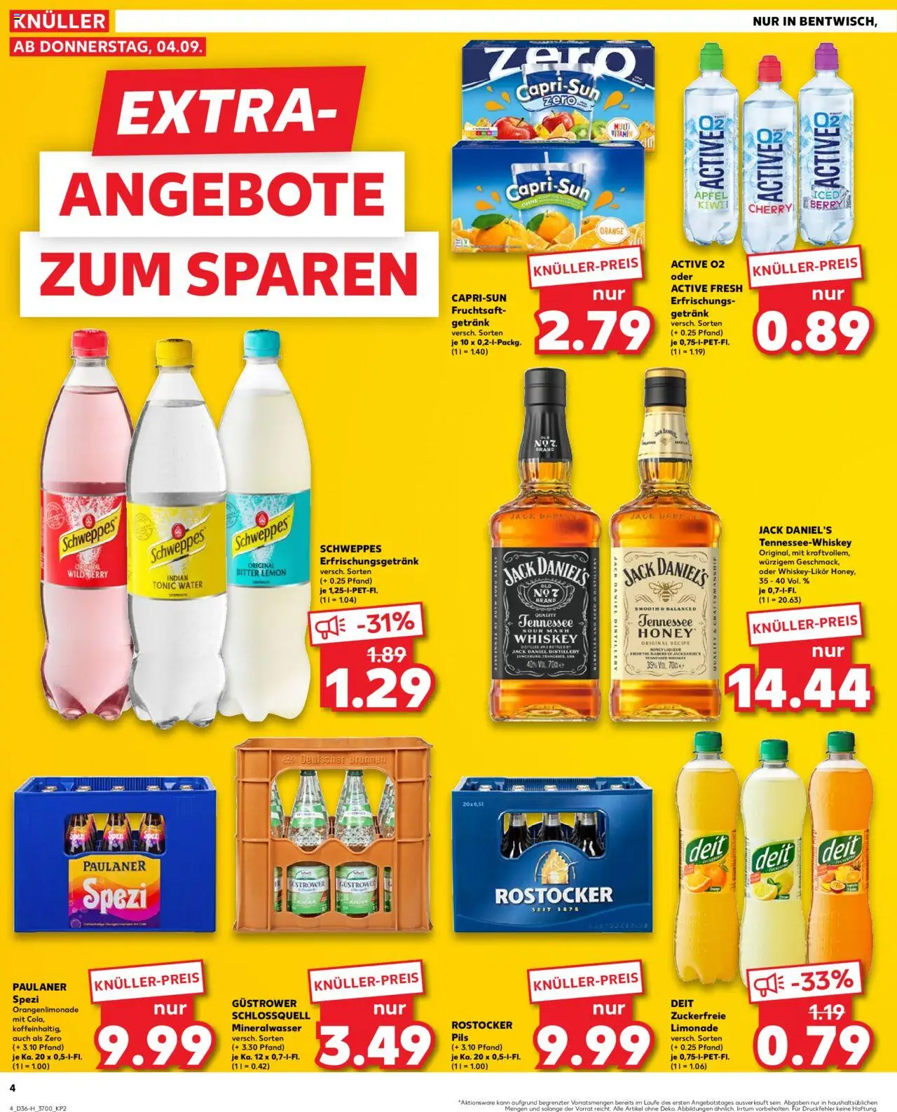 Kaufland prospekt Rostock	 – gültig ab 04.09.2025 | Seite: 4 | Produkte: Cola, Äpfel, Schweppes, Paulaner