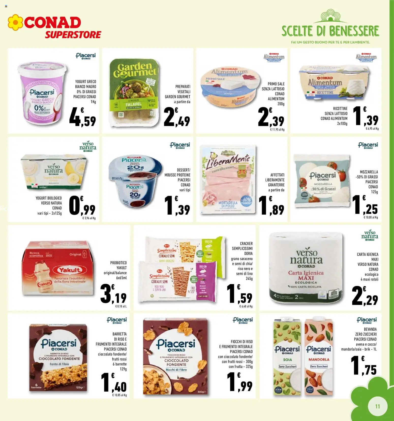 Volantino Conad del 19.11.2025 | Pagina: 11 | Prodotti: Carta igienica, Tè, Sale, Falafel