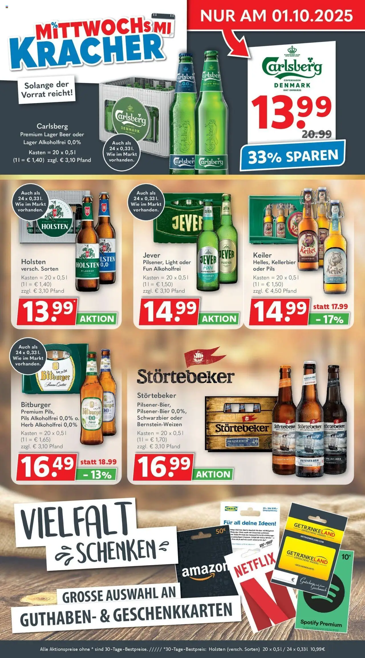 Getränkeland - Getränkeland: Getränkeangebote – gültig ab 28.09.2025 | Seite: 2 | Produkte: Bitburger, Carlsberg, Burger, Jever