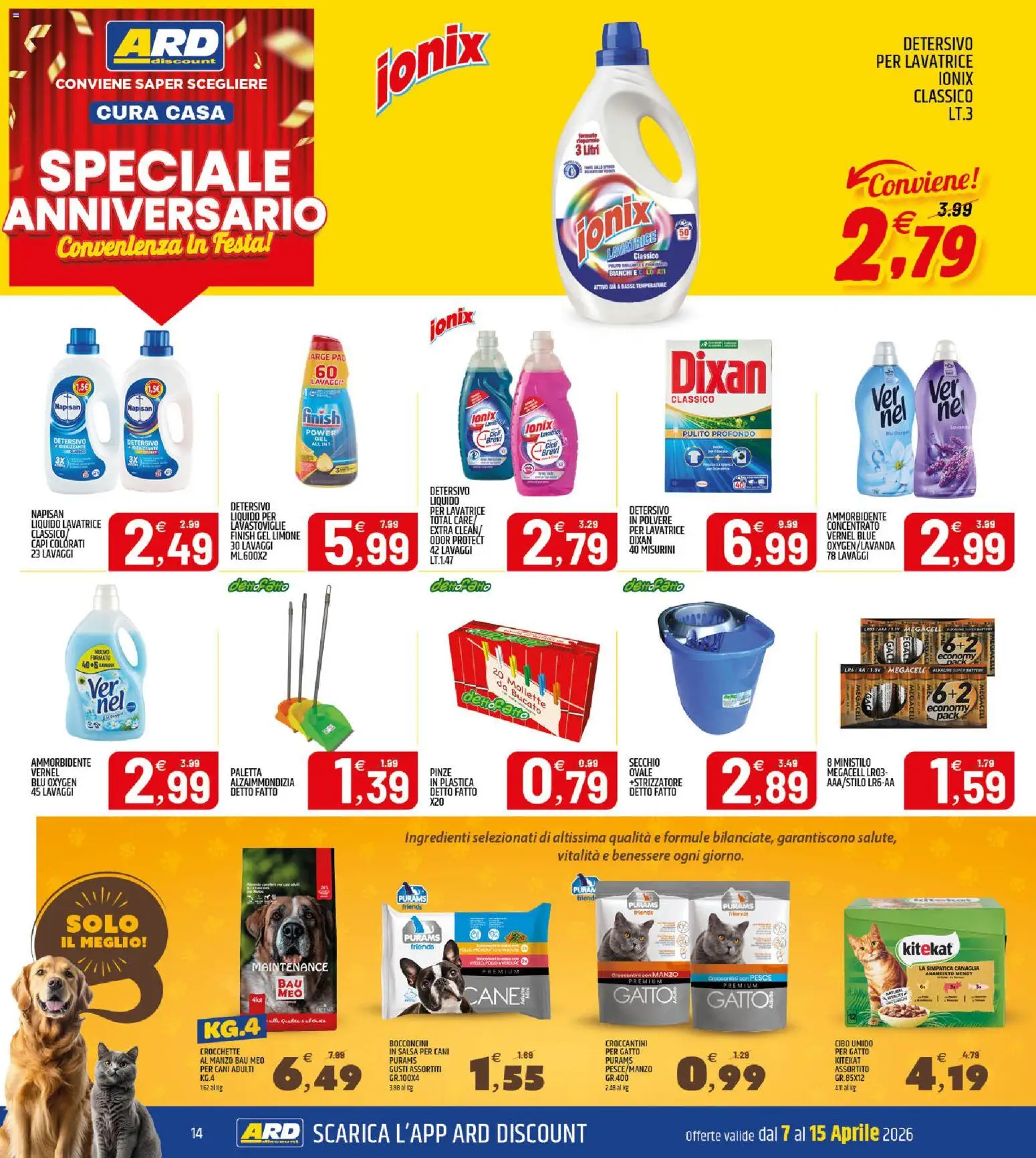 Volantino ARD Discount del 07.04.2026 | Pagina: 14 | Prodotti: Paletta, Verdure, Lavatrice, Vitello