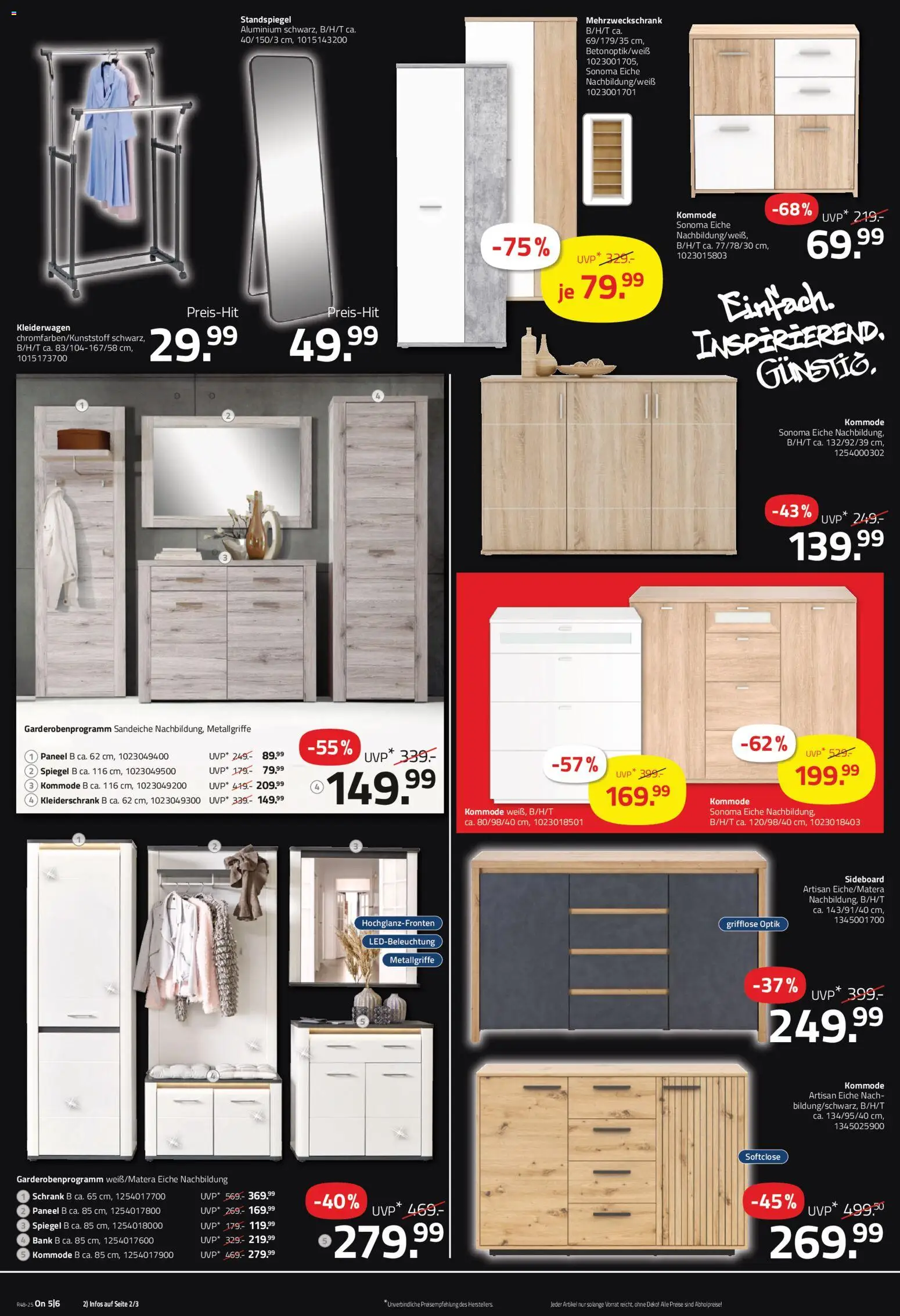 Roller - Black Friday – gültig ab 23.11.2025 | Seite: 6 | Produkte: Sideboard, Kommode, Standspiegel, Spiegel