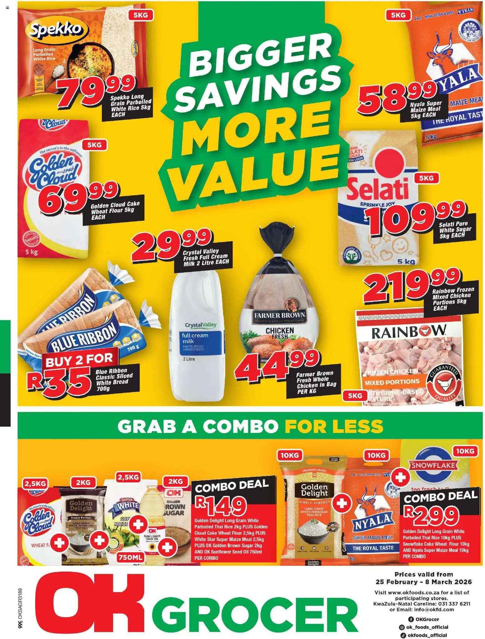 New OK Foods catalogue – valid from 25.02.2026 | Page: 1 | Products: Oil, Rice, Cream, Sugar