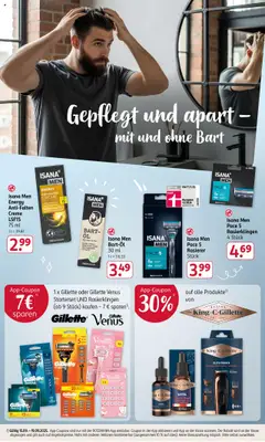 Isana Men Pace 5 Rasierer, Pace 5 Rasierer Stück – gültig ab 15.09.2025 | Seite: 20 | Produkte: Rasierer, Energy, Creme