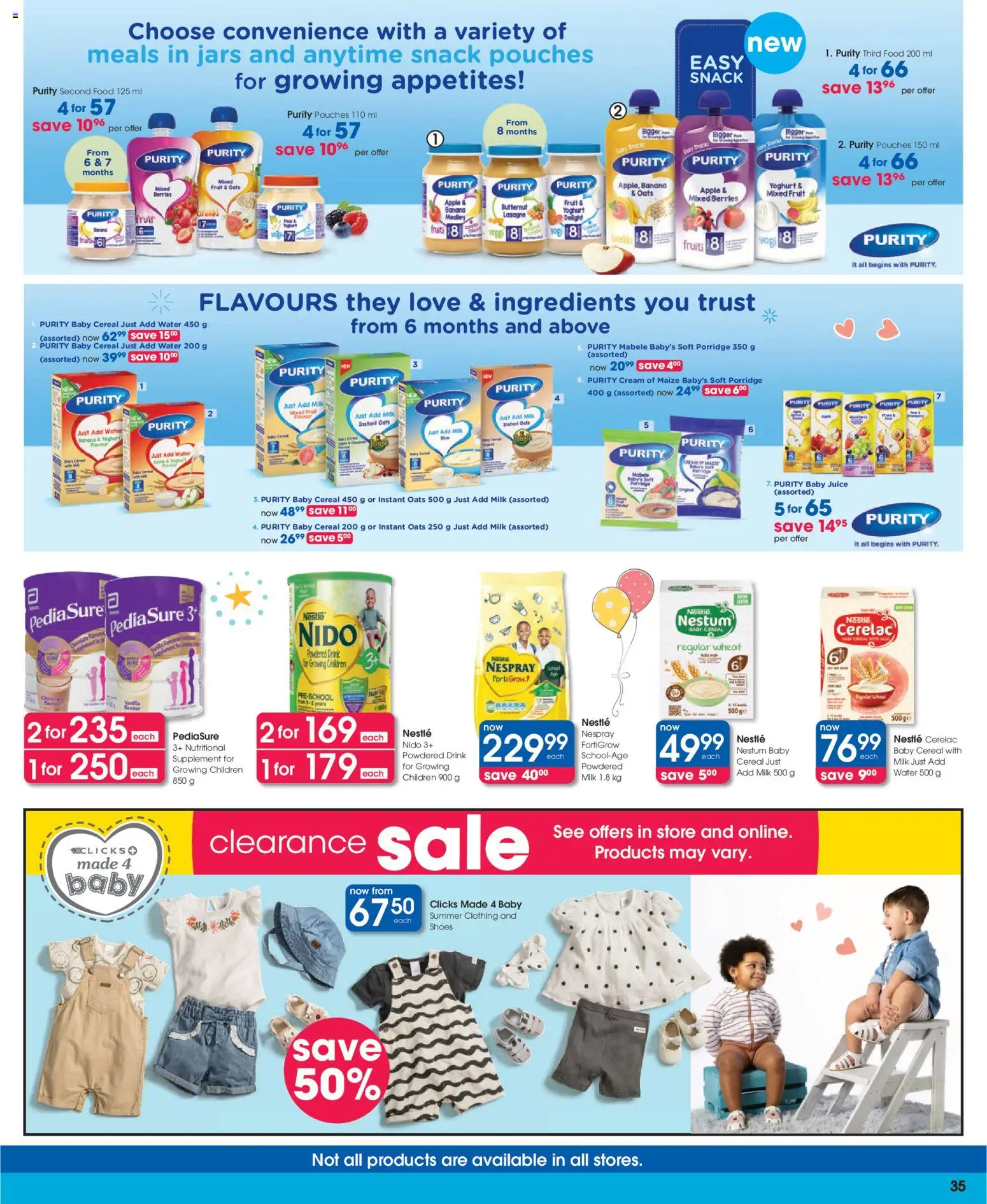 New Clicks catalogue – valid from 25.02.2026 | Page: 35 | Products: Yoghurt, Milk, Oats, Fruit