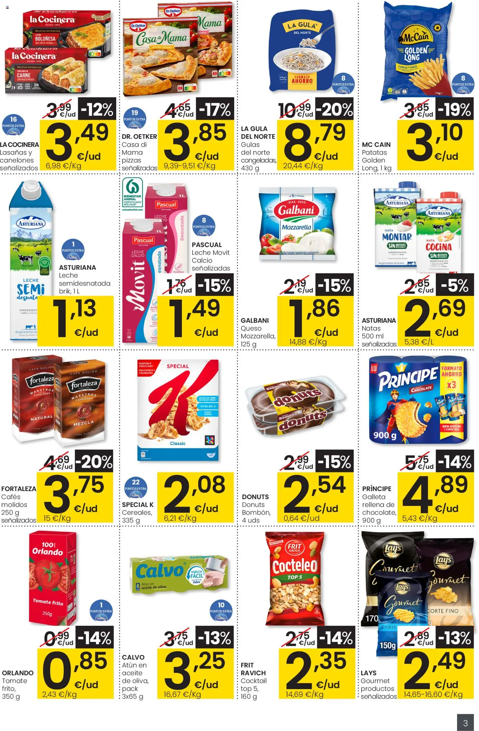 Eroski -  Aliprox │ válido desde el 26.02.2026 | Página: 3 | Productos: Leche, Café molido, Pasta, Donuts