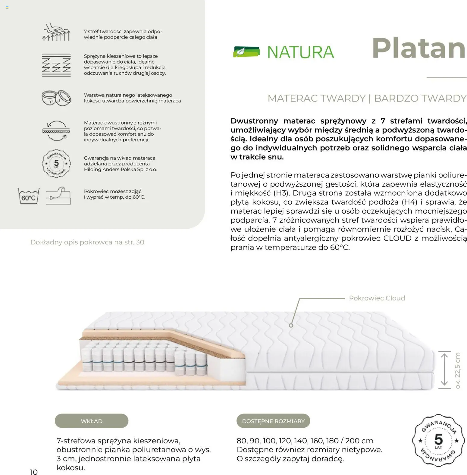 Salony Agata Gazetka - Natura od 27.01.2026 | Strona: 10 | Produkty: Materac, Pianki