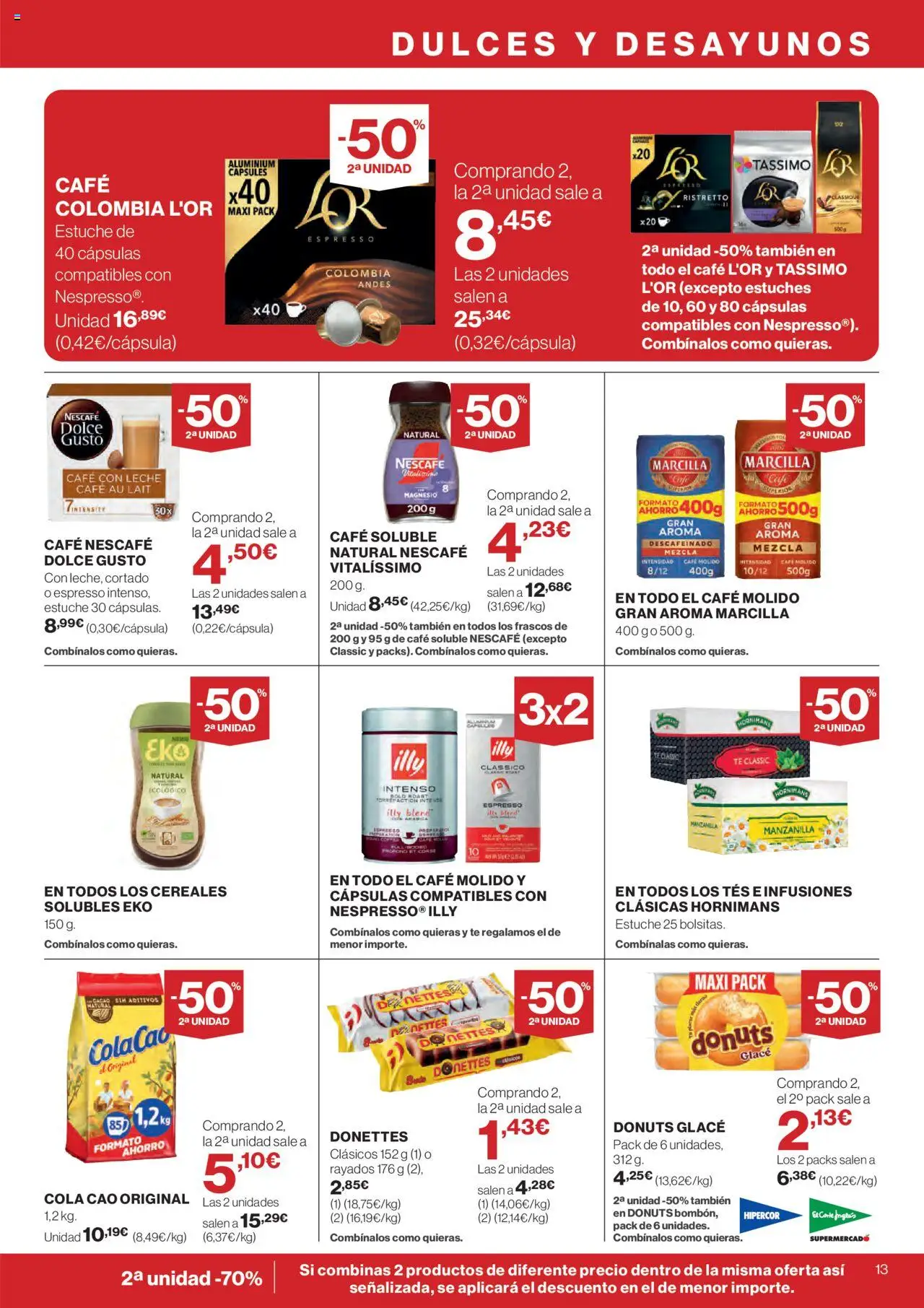 Hipercor catálogo │ válido desde el 05.06.2025 | Página: 13 | Productos: Café, Café molido, Té, Φρυγανιές σικάλεως