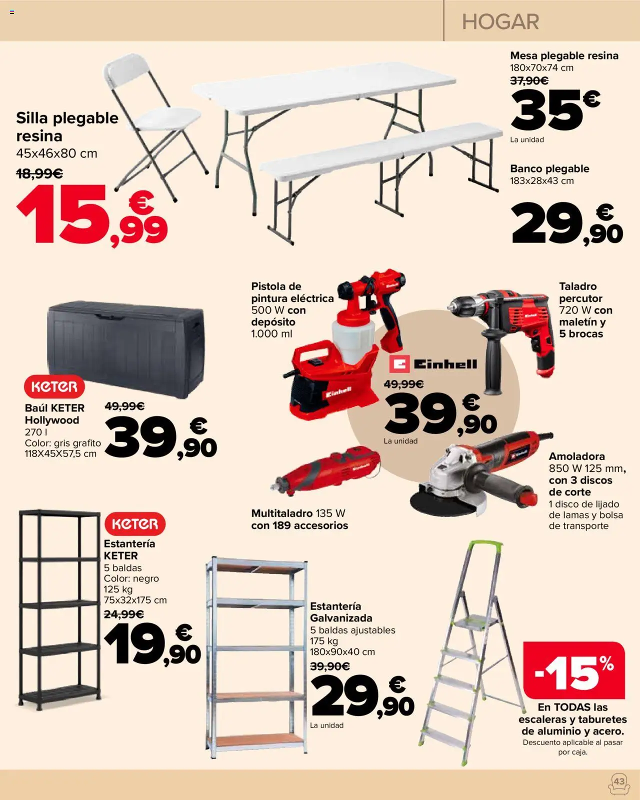Carrefour folleto │ válido desde el 23.09.2025 | Página: 43 | Productos: Disco, Bolsa, Mesa, Silla