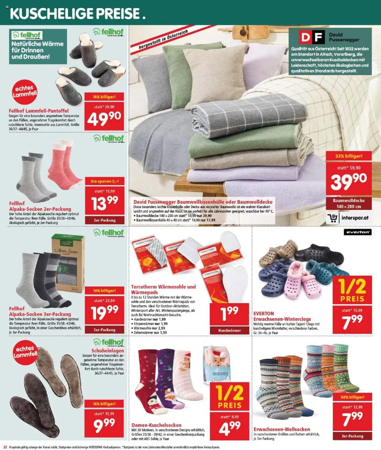 Interspar Flugblatt - Burgenland gültig ab 23.10.2025 | Seite: 22 | Produkte: Socken, Decke