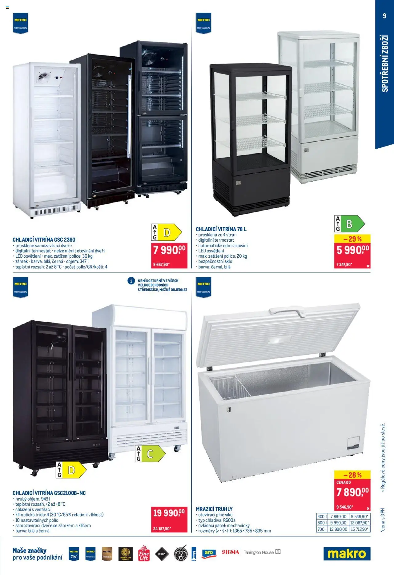 Makro leták - Spotřební zboží od 18.06.2025 | Strana: 9 | Produkty: Vitrína, Police, LED