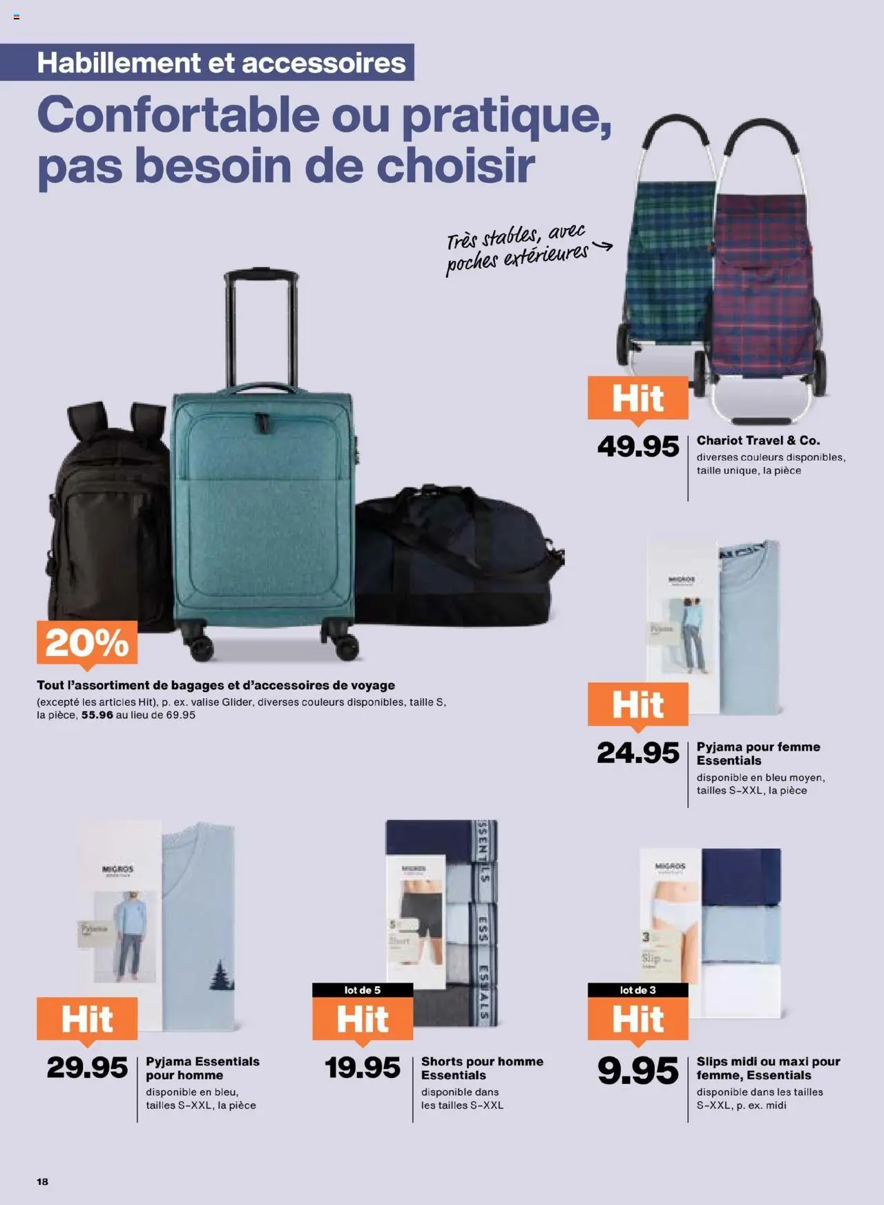 Migros Aktionen FR – gültig ab 30.09.2025 | Seite: 18 | Produkte: Pyjama, Slip