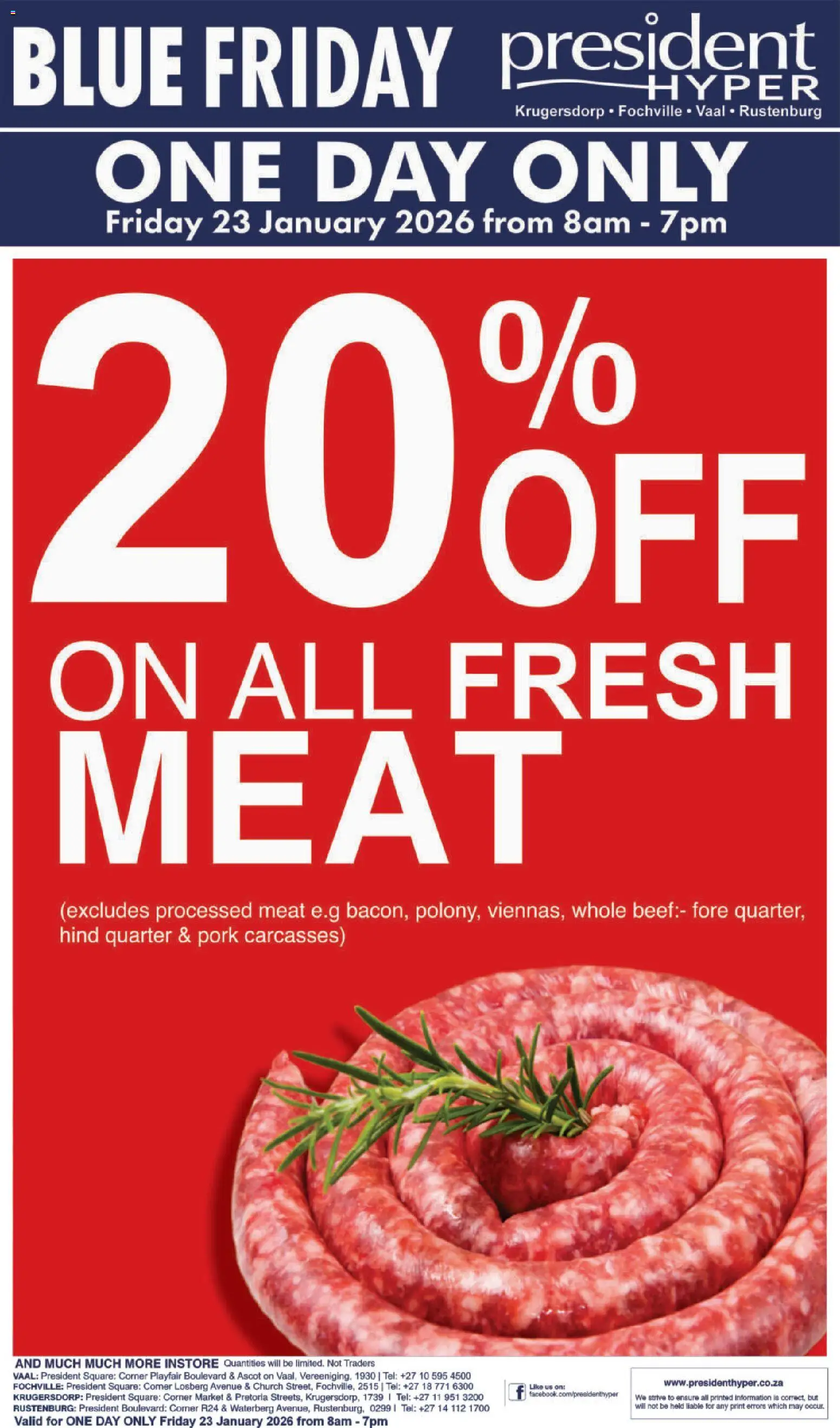 New President Hyper catalogue – valid from 23.01.2026 | Page: 1 | Products: Pork, Beef