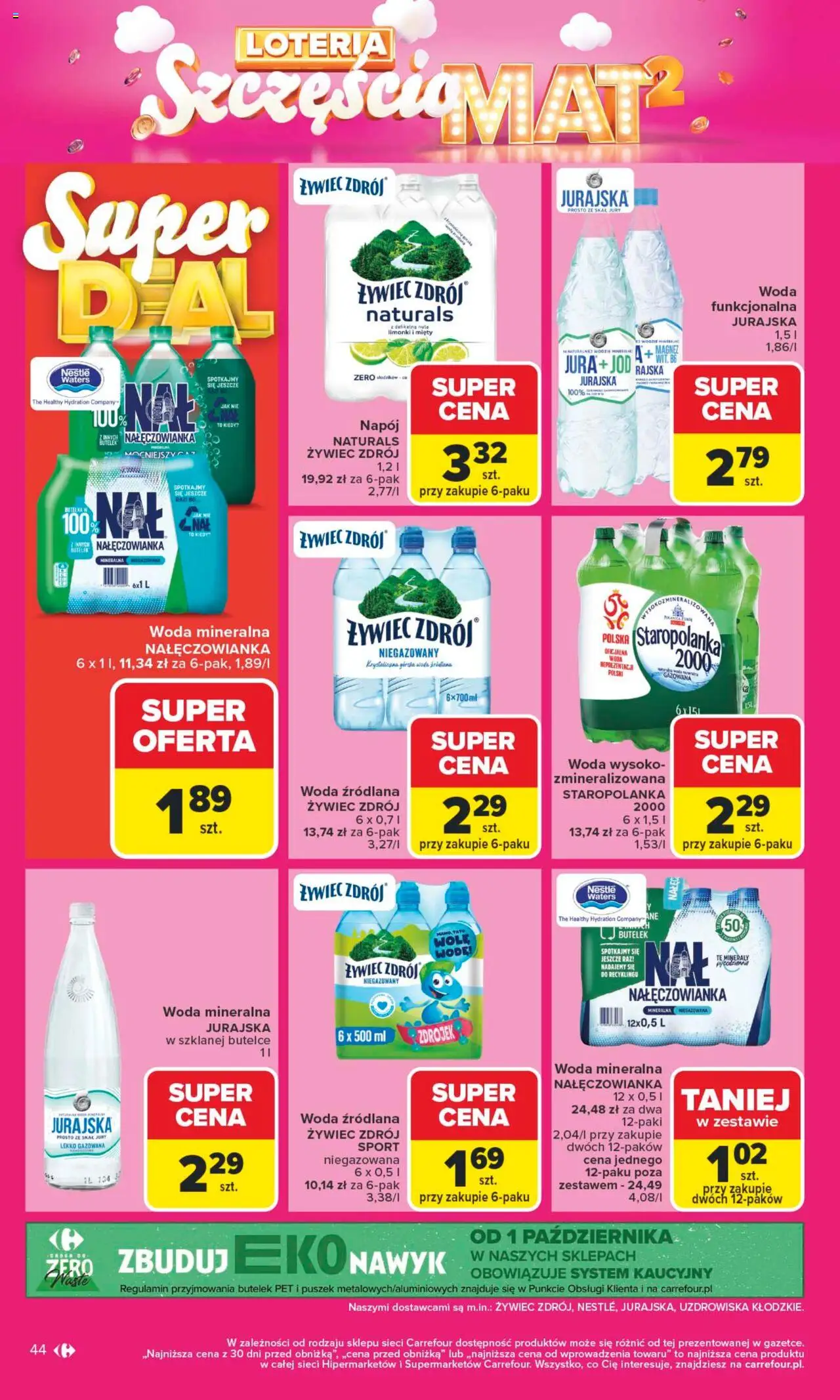 Carrefour Gazetka od 29.09.2025 | Strona: 44 | Produkty: Woda źródlana, Woda