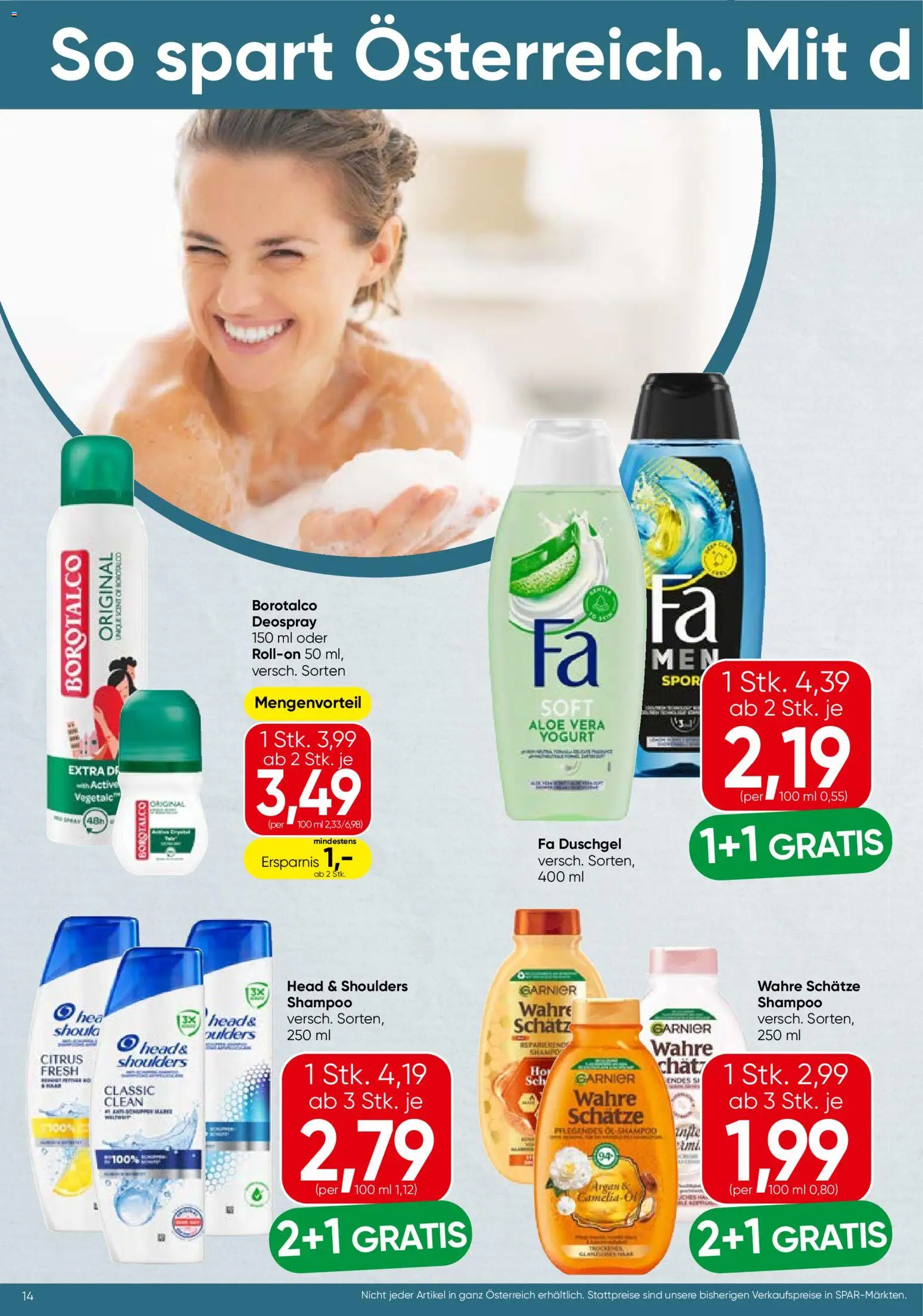 Spar Flugblatt - Niederösterreich gültig ab 30.04.2026 | Seite: 14 | Produkte: Shampoo, Duschgel