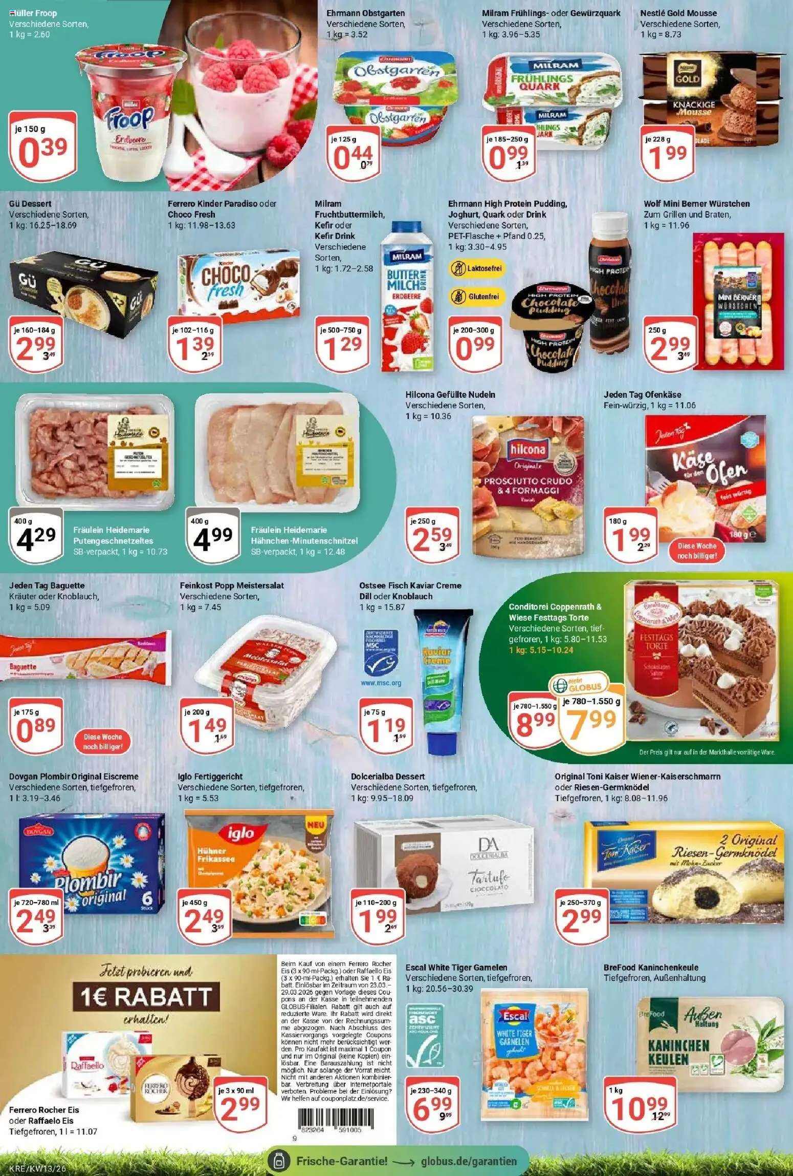 Globus prospekt Krefeld	 – gültig ab 22.03.2026 | Seite: 10 | Produkte: Froop, Kaninchen, Eiscreme, Creme