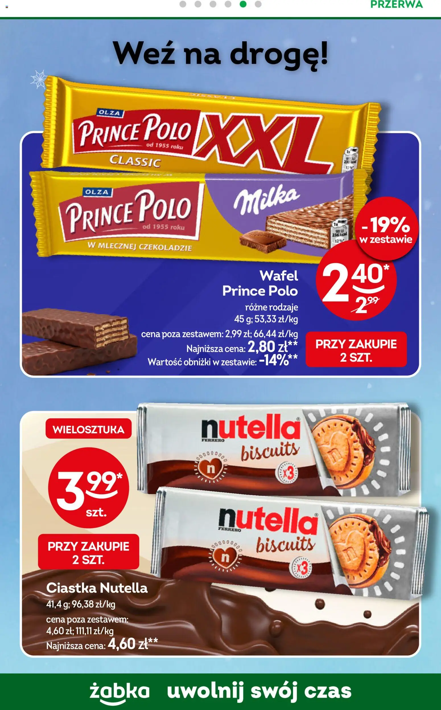 Żabka Gazetka od 28.01.2026 | Strona: 54 | Produkty: Prince polo xxl, Nutella, Milka, Ciastka