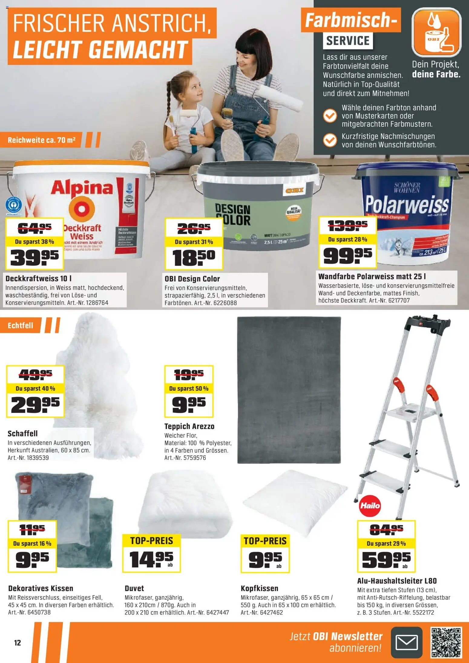 OBI - Alles machbar mit OBI. – gültig ab 27.12.2025 | Seite: 12 | Produkte: Kissen, Kopfkissen, Teppich