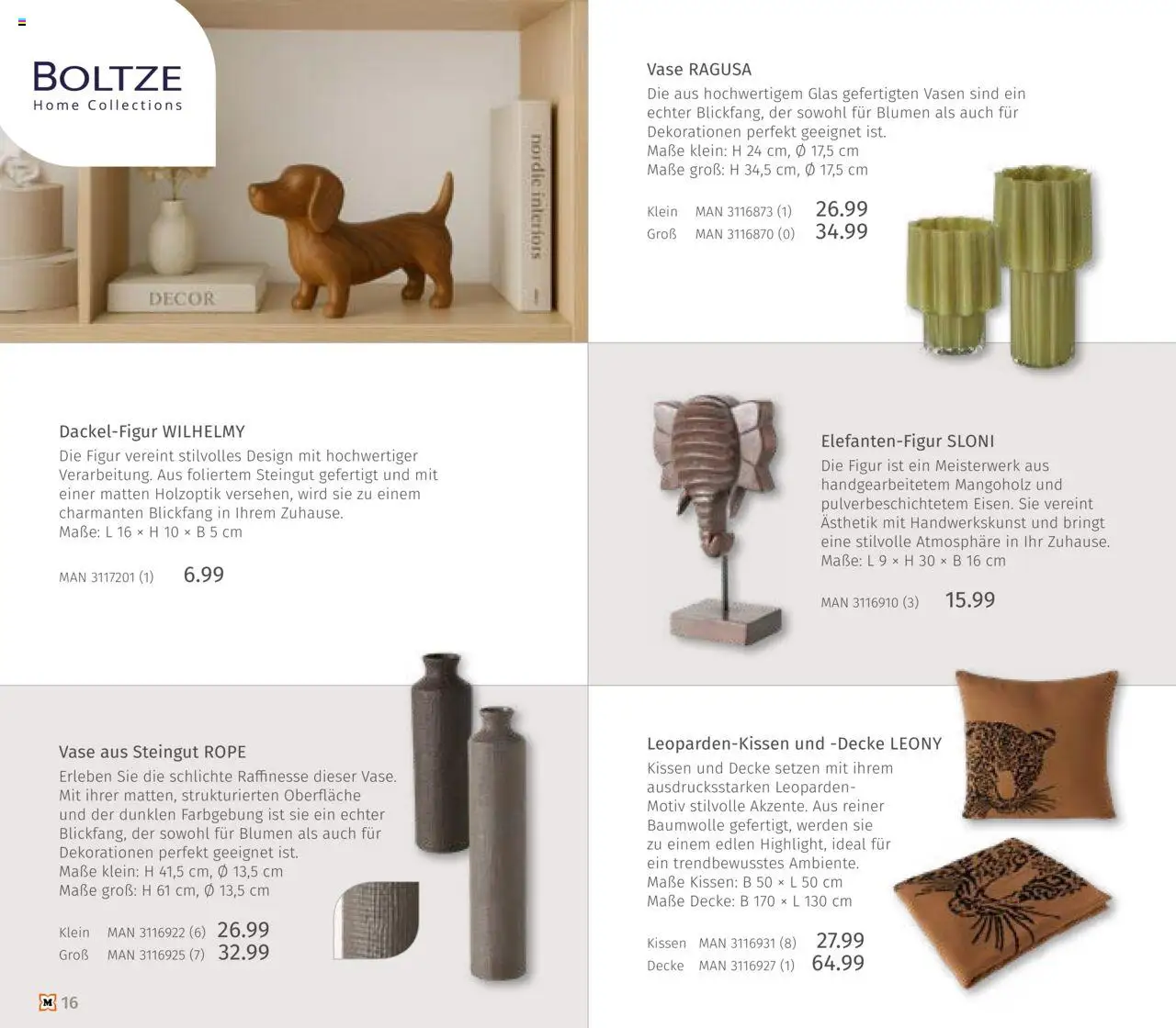 Müller Haushaltskatalog – gültig ab 03.10.2025 | Seite: 16 | Produkte: Kissen, Decke, Blumen, Vase