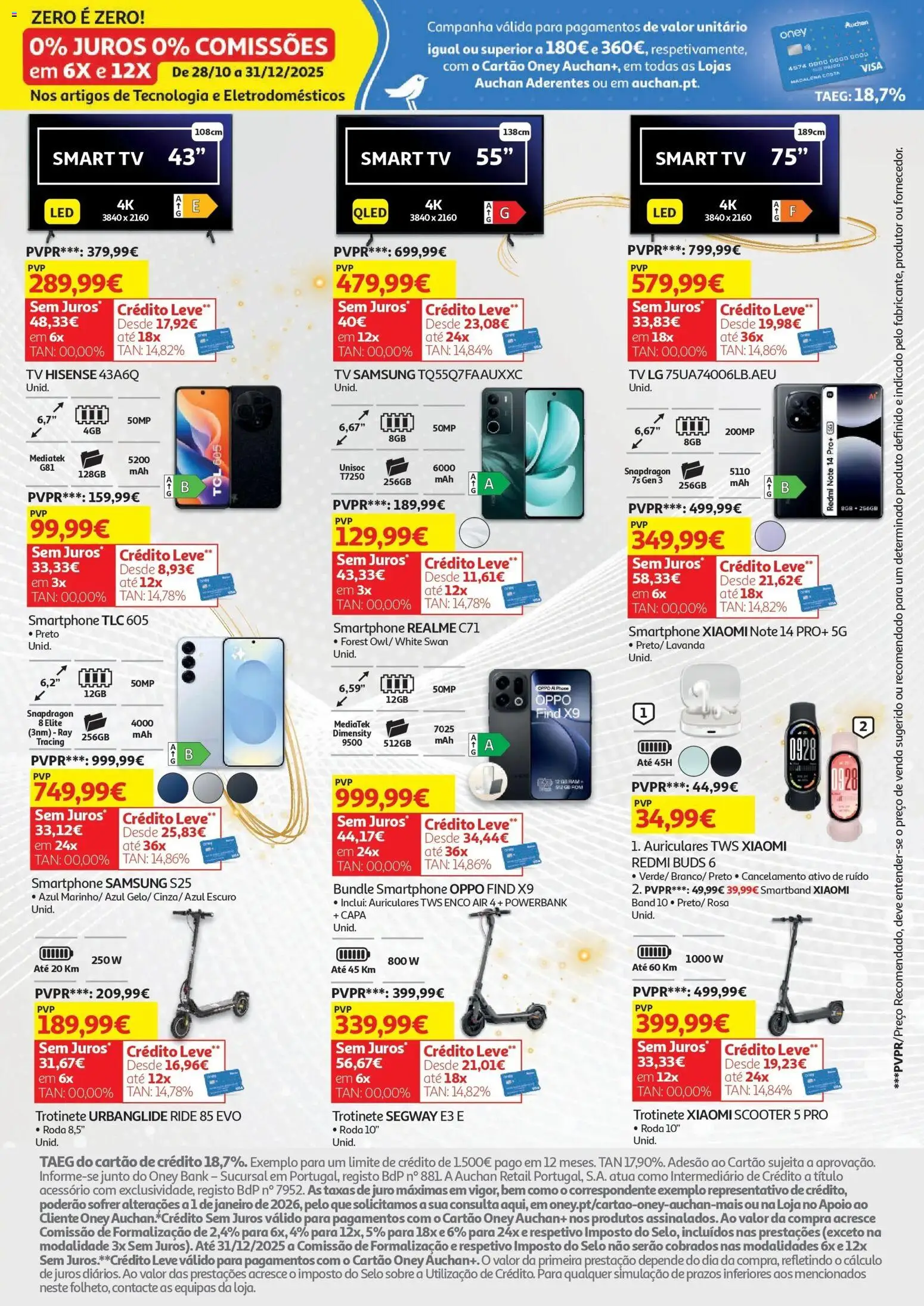 Auchan - Onde o Natal faz upgrade │ válido de 17.12.2025 | Página: 3 | Produtos: Smartphone, Trotinete