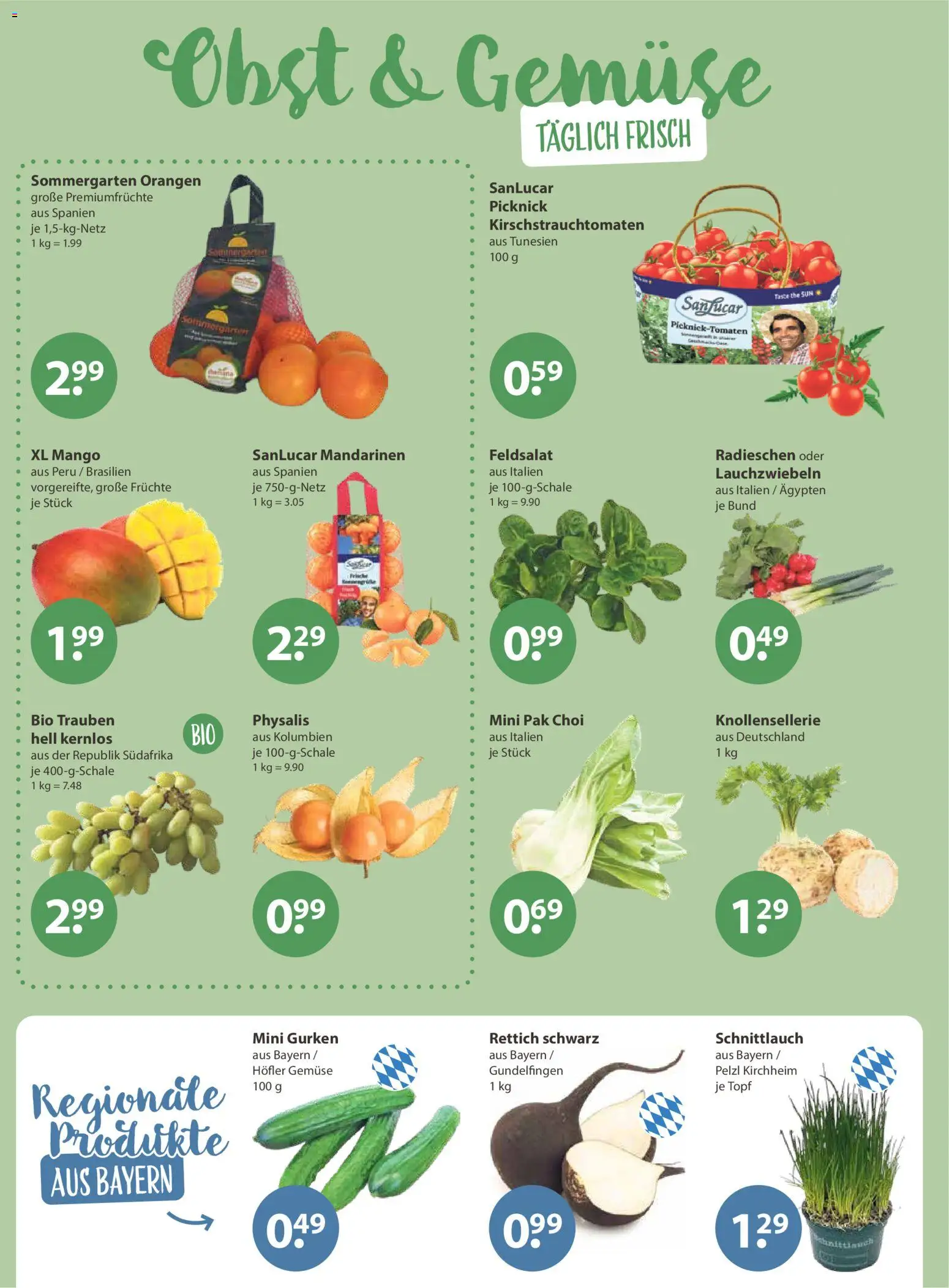 V-Markt - München – gültig ab 22.01.2026 | Seite: 4 | Produkte: Trauben, Mandarinen, Orangen, Gurken