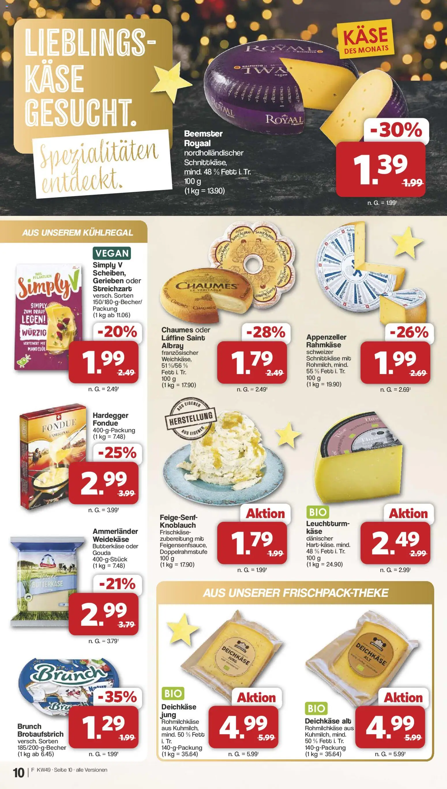 Famila Nordwest Prospekt 	 – gültig ab 01.12.2025 | Seite: 10 | Produkte: Käse, Gouda, Fondue, Frischkase