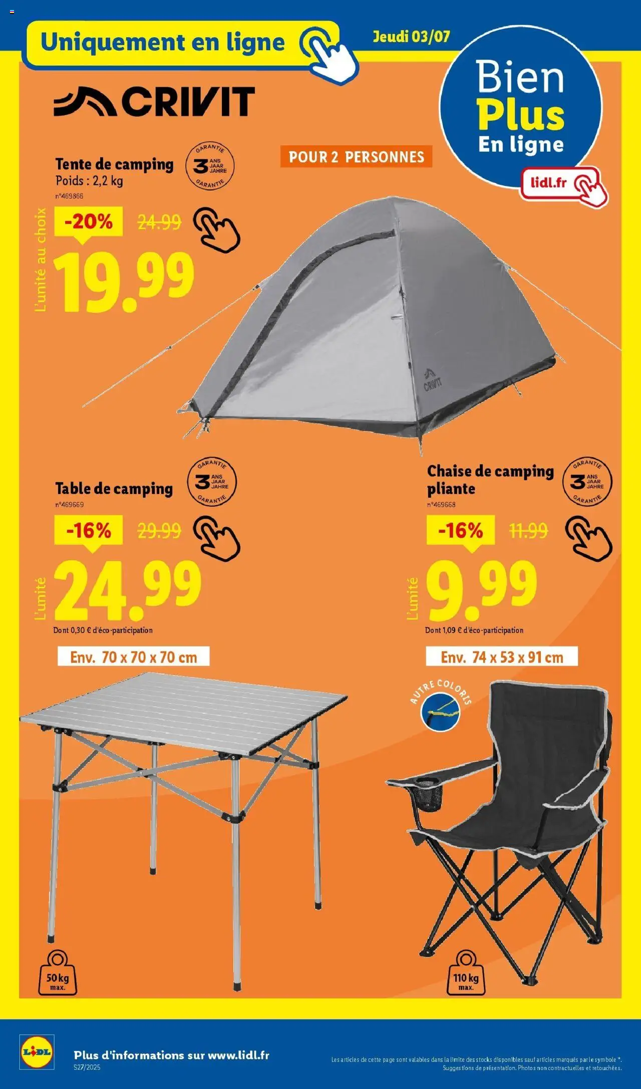  | Page: 40 | Produits: Poids, Tente, Table, Chaise
