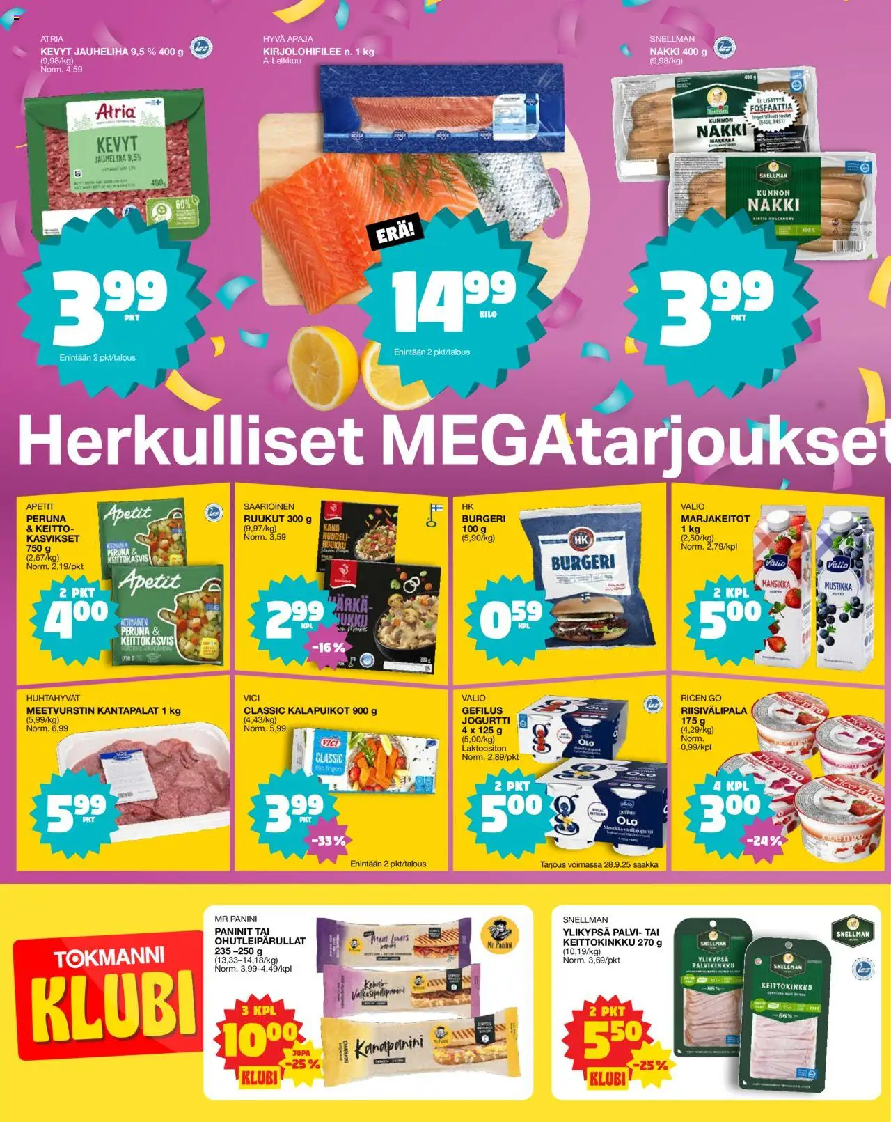 Tokmanni - EUROSPAR Ylöjärvi Ruokasanomat – voimassa 25.09.2025 alkaen | Sivu: 2 | Tuotteet: Mustikka, Keitto, Jogurtti, Peruna
