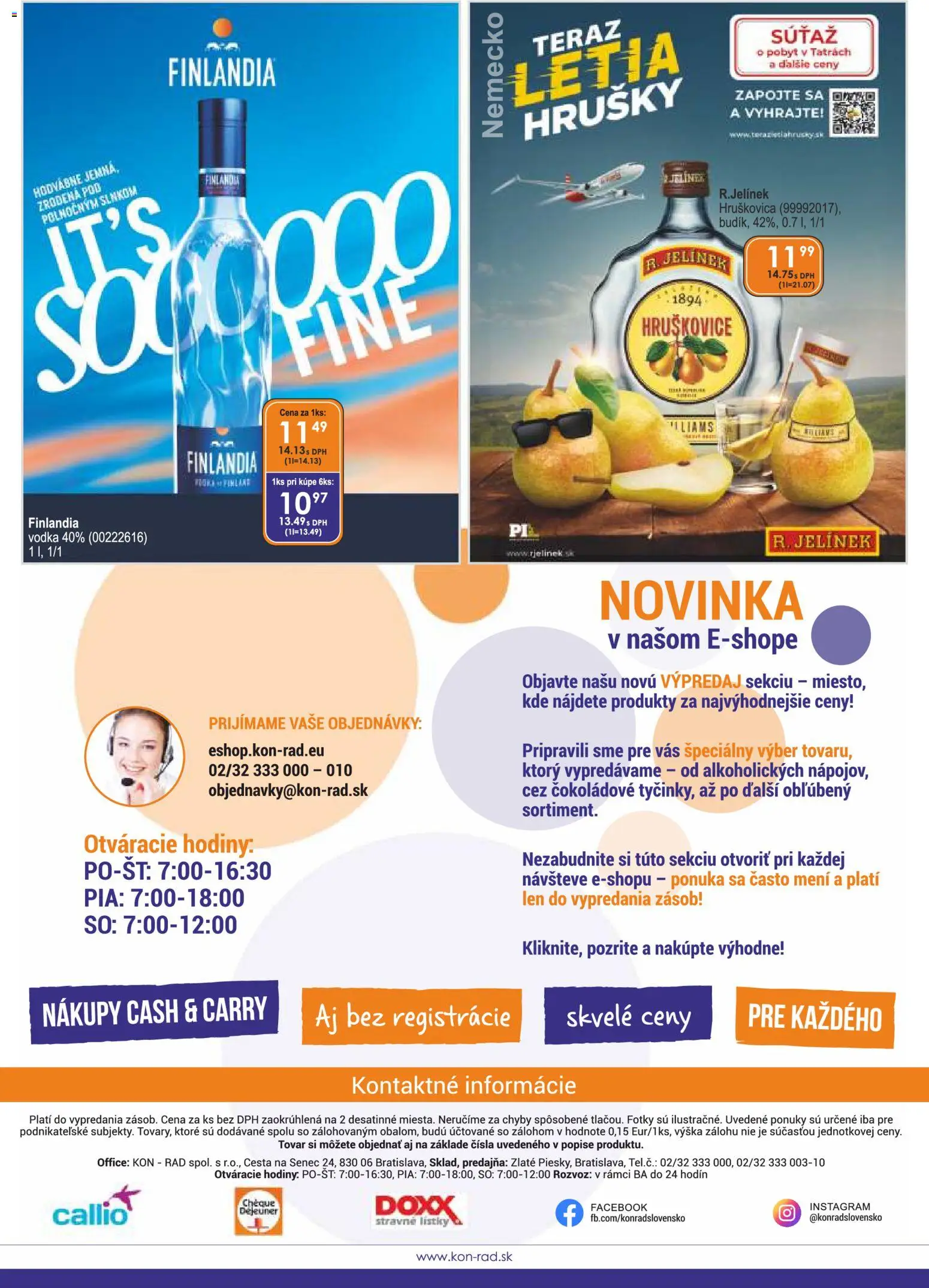 Nové KON - RAD akcie – leták je platný od 01.02.2026 | Strana: 32 | Produkty: Hodiny, Vodka, Hrušky, Finlandia