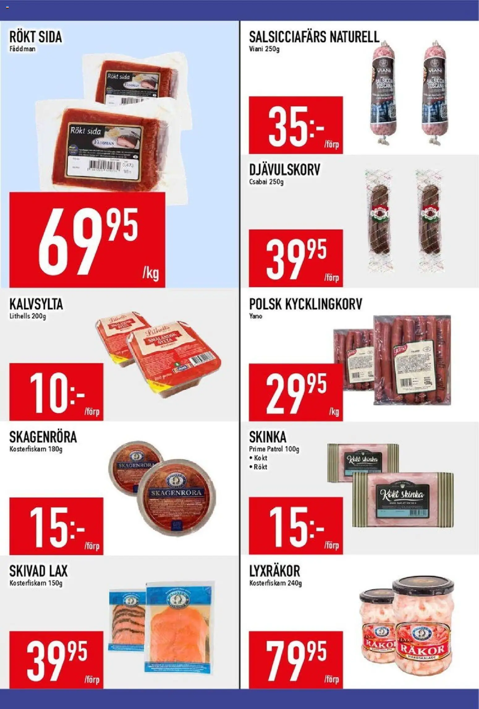 Matdax reklamblad aktuell från 26.01.2026 | Sida: 11 | Produkter: Räkor, Lax, Skinka