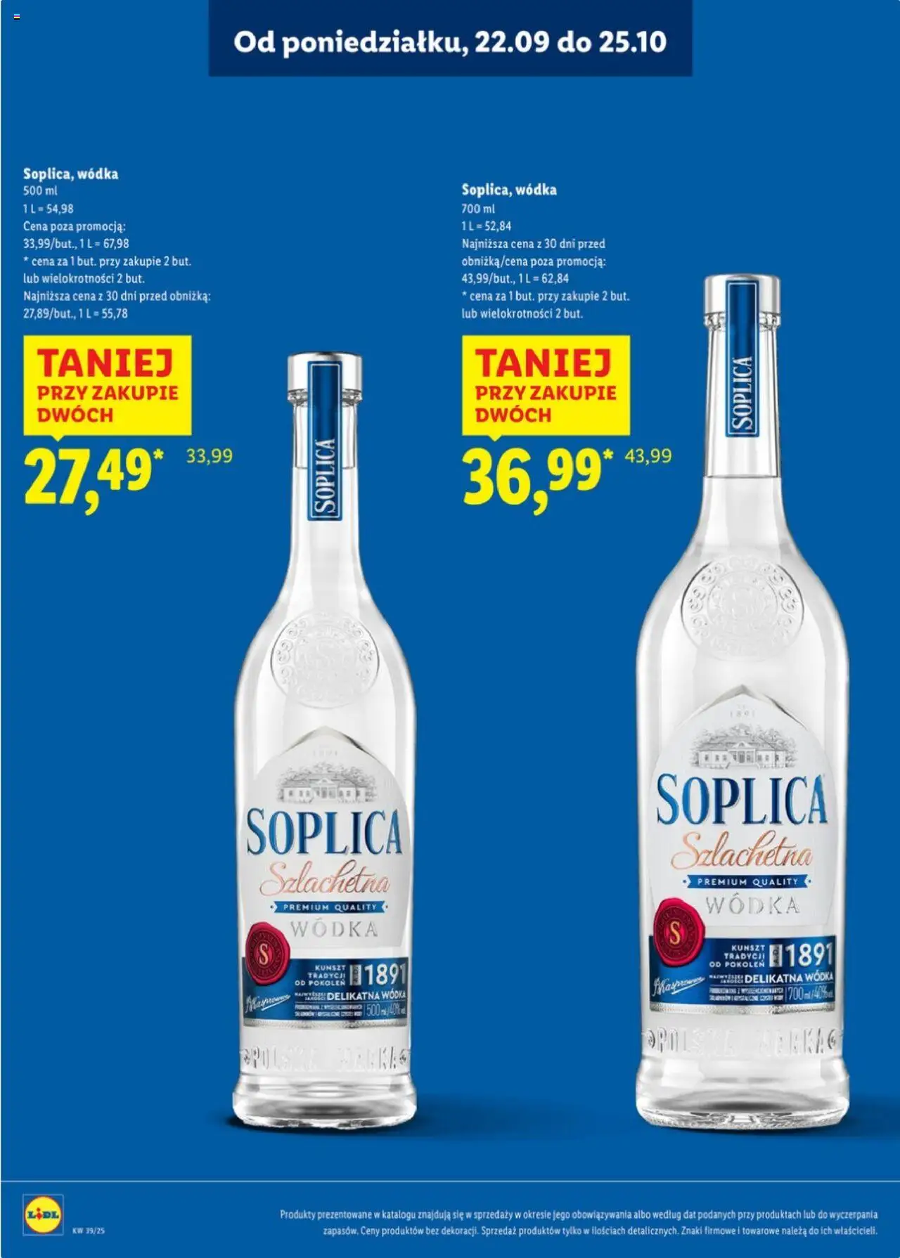Lidl Katalog alkoholi mocnych od 22.09.2025 | Strona: 7 | Produkty: Vodka, Wódka