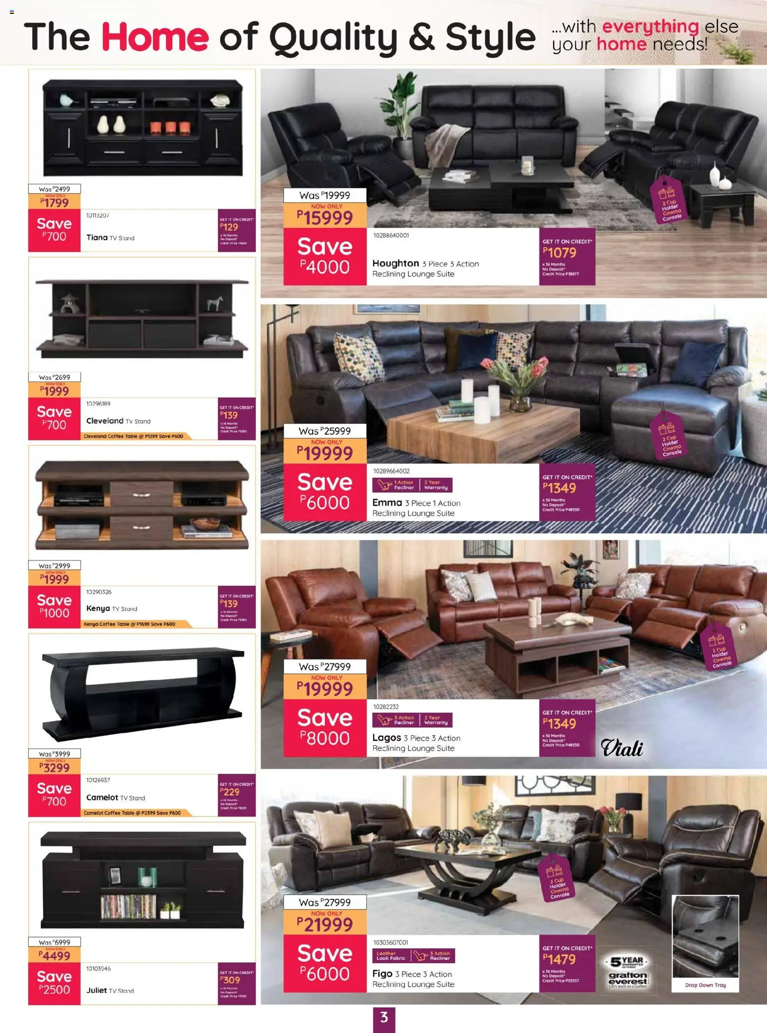 New Bradlows catalogue – valid from 29.12.2025 | Page: 3 | Products: Coffee table, Table, Lounge suite, Coffee