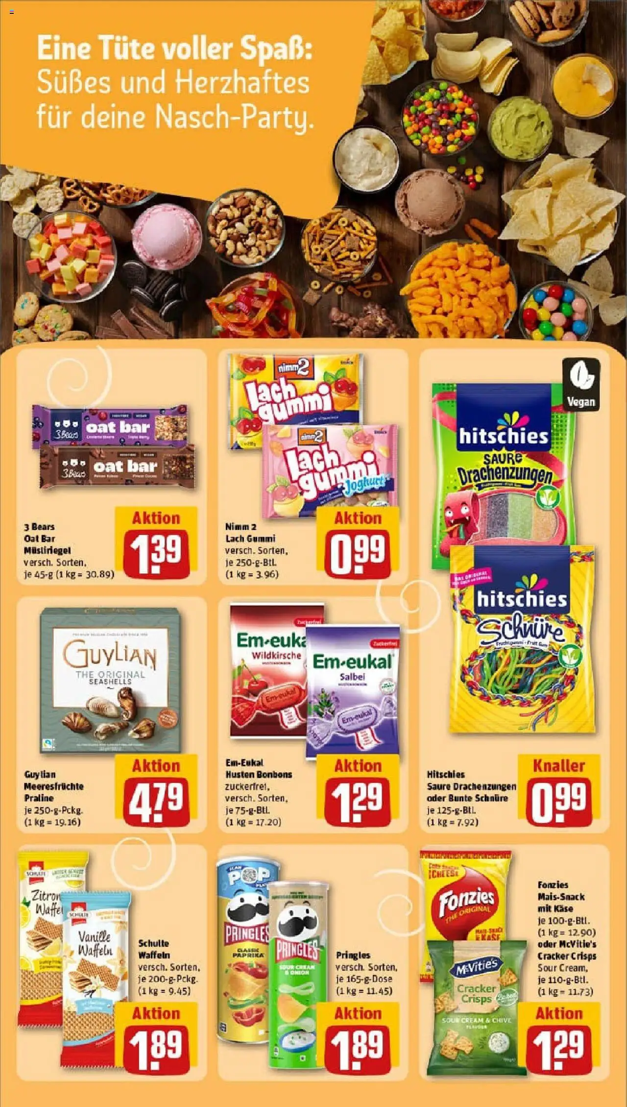 Rewe prospekt Rüsselsheim / Hassloch	 - gültig ab dem 11.08.2025 | Seite: 15 | Produkte: Käse, Waffeln, Meeresfrüchte, Pringles