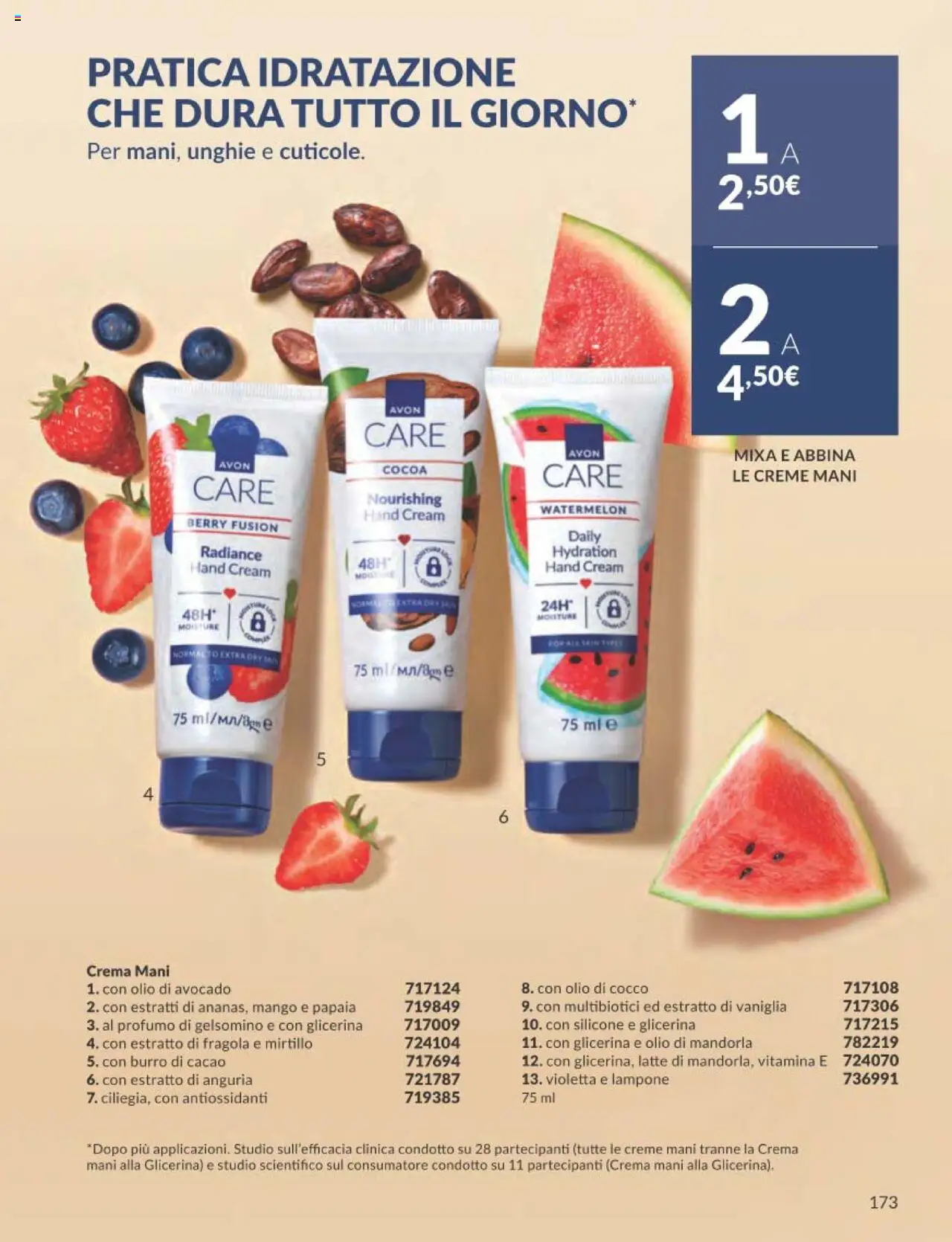 Volantino Avon del 01.09.2025 | Pagina: 173 | Prodotti: Avocado, Latte, Anguria, Lampone