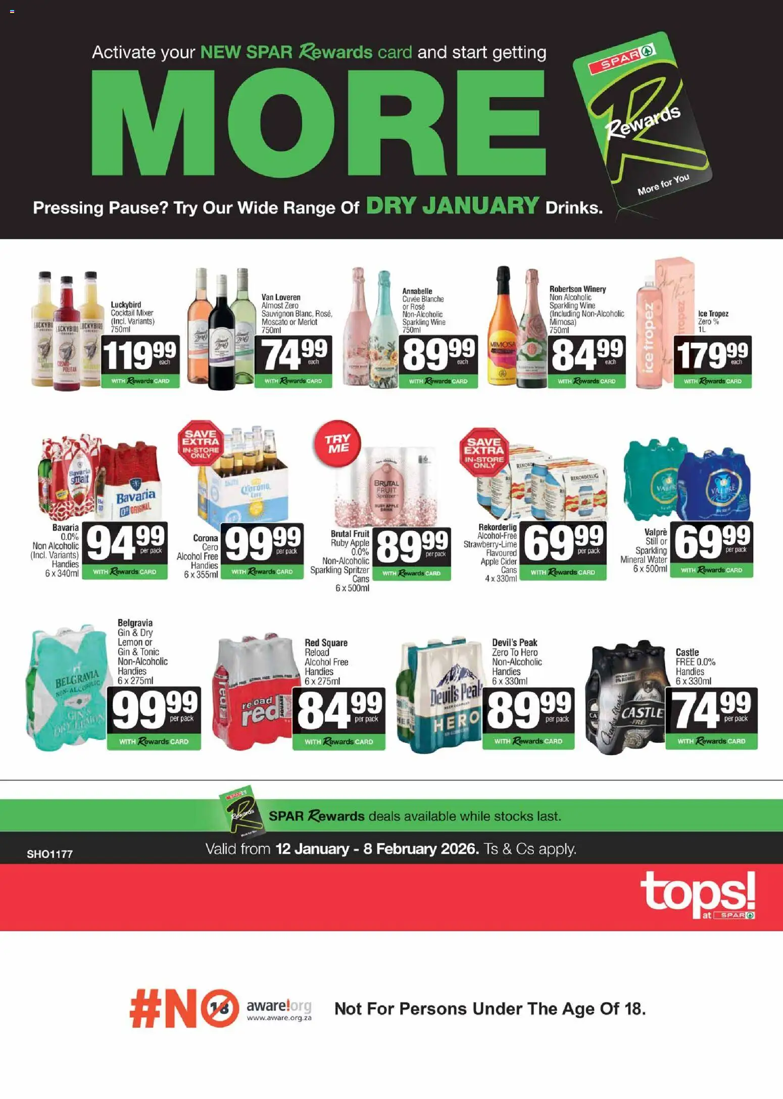 New Tops at Spar catalogue – valid from 12.01.2026 | Page: 2 | Products: Tonic, Wine, Gin, Water