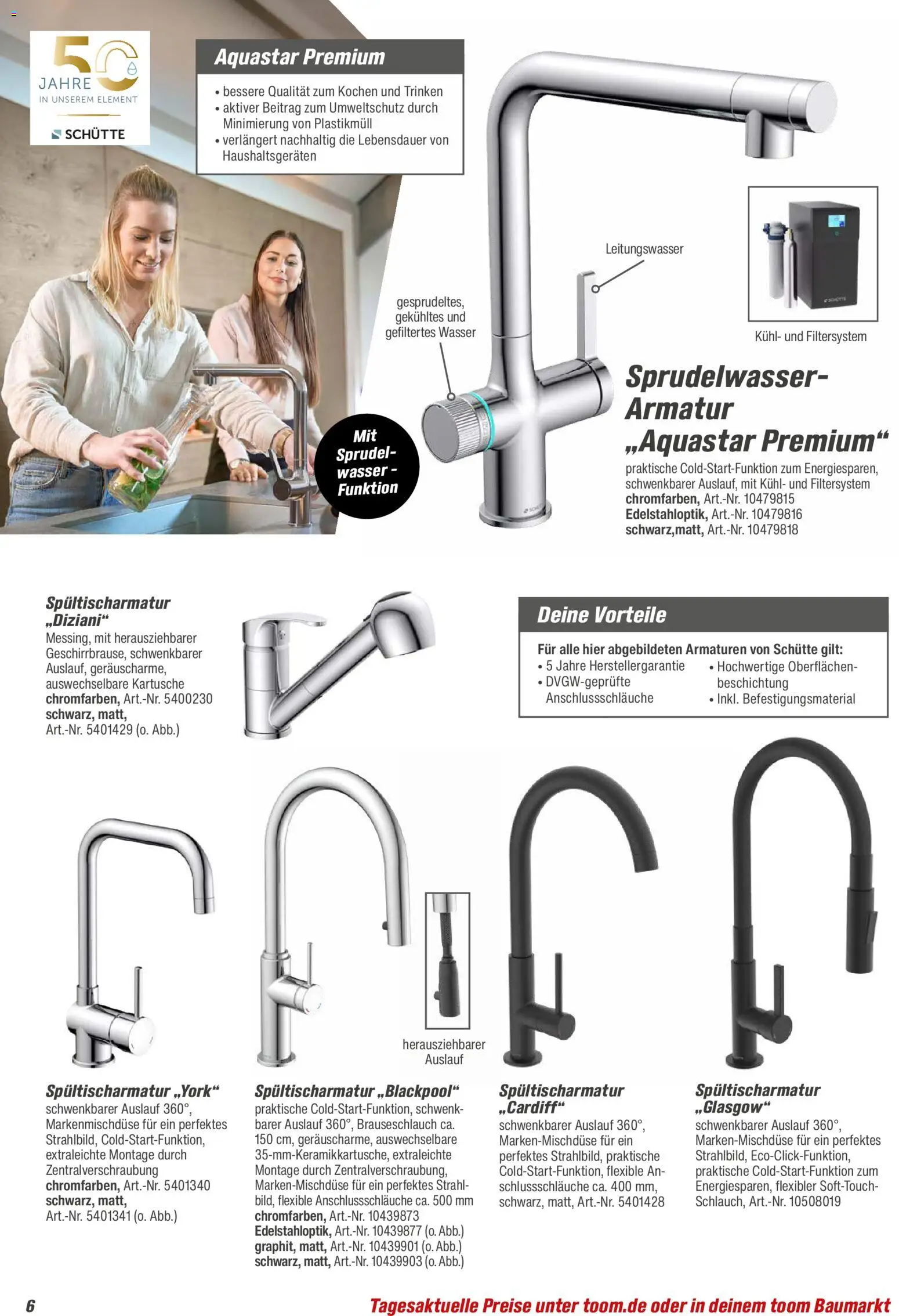 Toom Baumarkt  Wohnen & Haushalt 2026 – gültig ab 01.01.2026 | Seite: 6 | Produkte: Armatur, Wasser