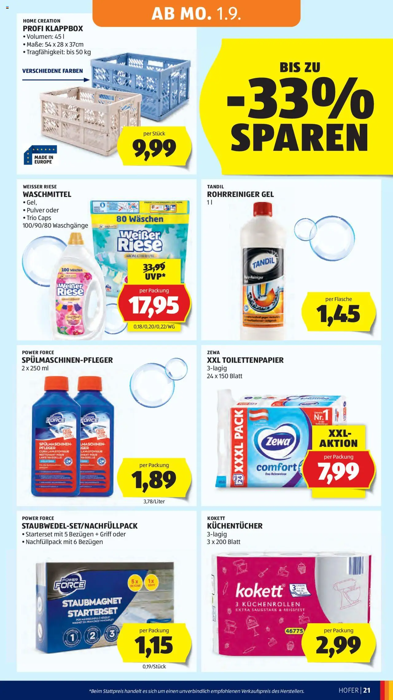 Hofer Flugblatt gültig ab 29.08.2025 | Seite: 25 | Produkte: Waschmittel